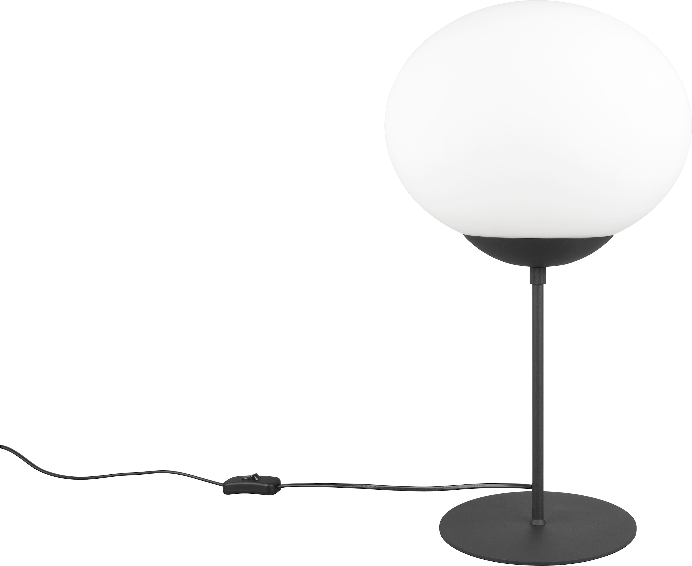 TRIO Leuchten Tischleuchte »FOMENTO, Tischlampe mit Glasschirm Ø 30cm, exkl 1x E27 max 40W« E27 1 Stk. warmweiß - kaltweiß Tischleuchte Metall mit Glas Lampenschirm, Glas opalweiß Höhe 52cm