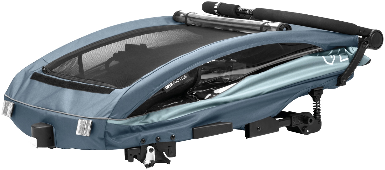 Hauck Fahrradkinderanhänger »2in1 Bike Trailer und Buggy Dryk Duo Plus, dark blue«, für 2 Kinder; inklusive Deichsel