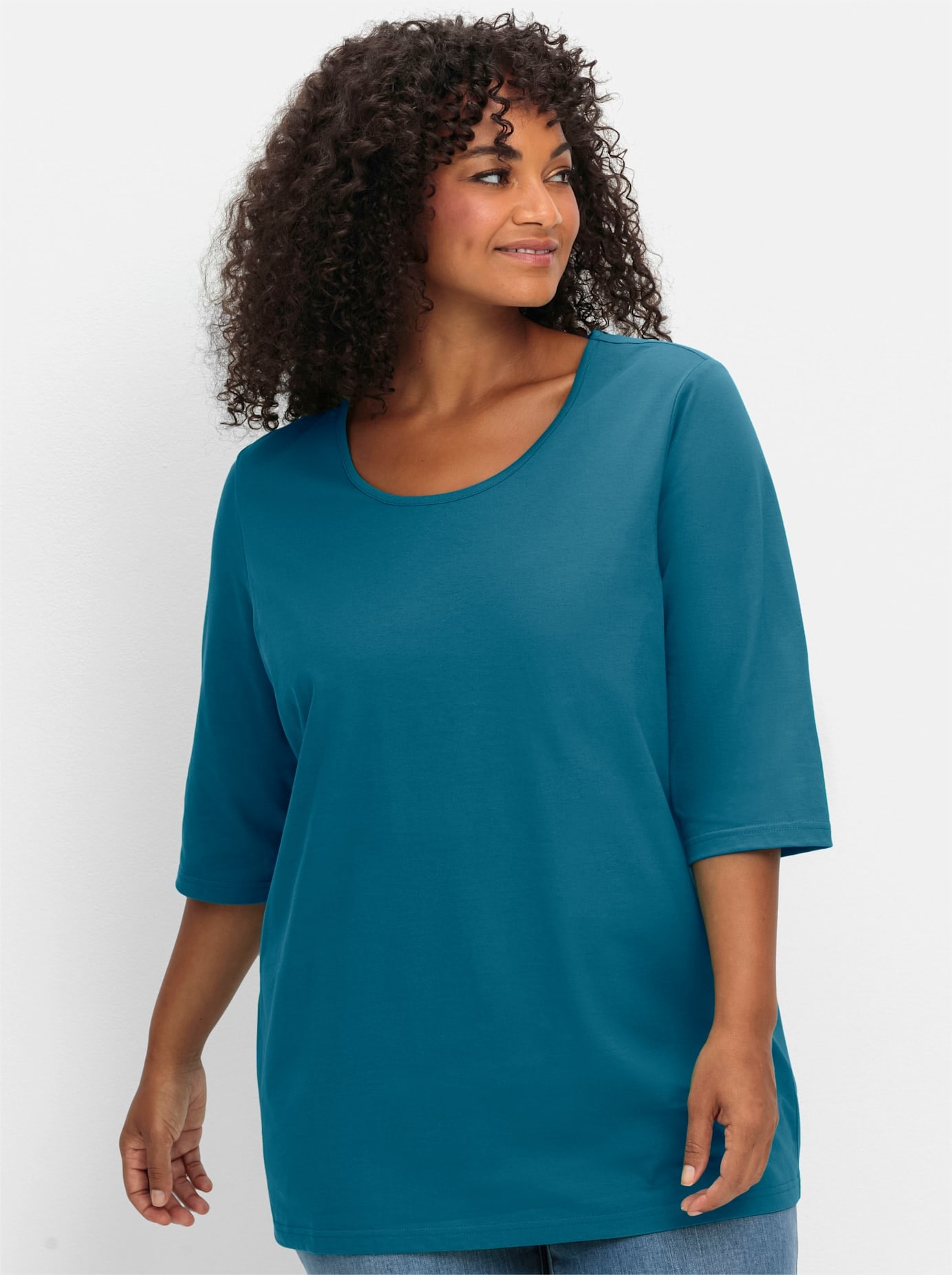 Sheego 3/4-Arm-Shirt "3/4-Arm-Shirt", (1 tlg.) günstig online kaufen