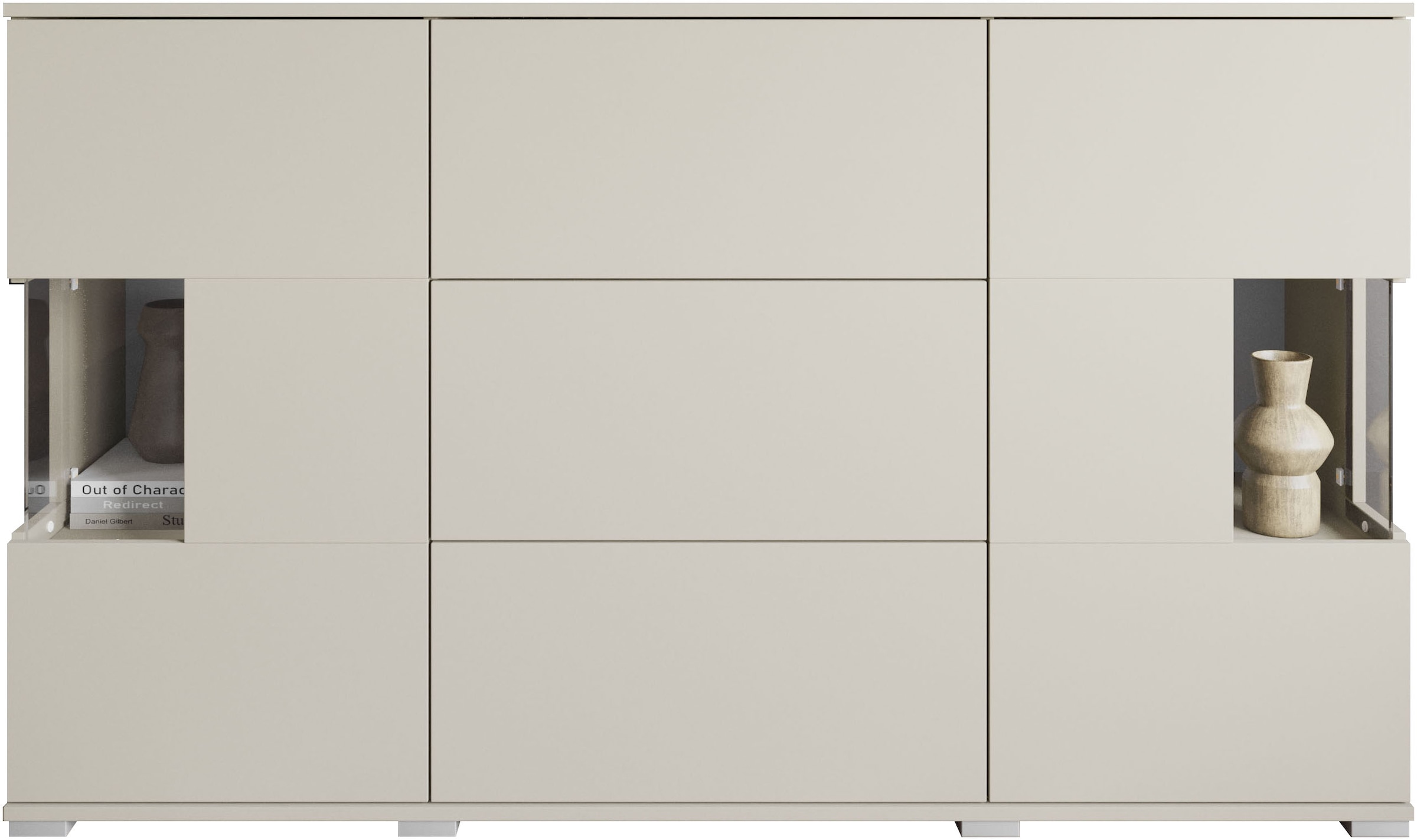 INOSIGN Sideboard »Kenia«, (1 St.), Sideboard mit 3 Schubladen, 6 Fächern, Glastüren, Breite 150 cm