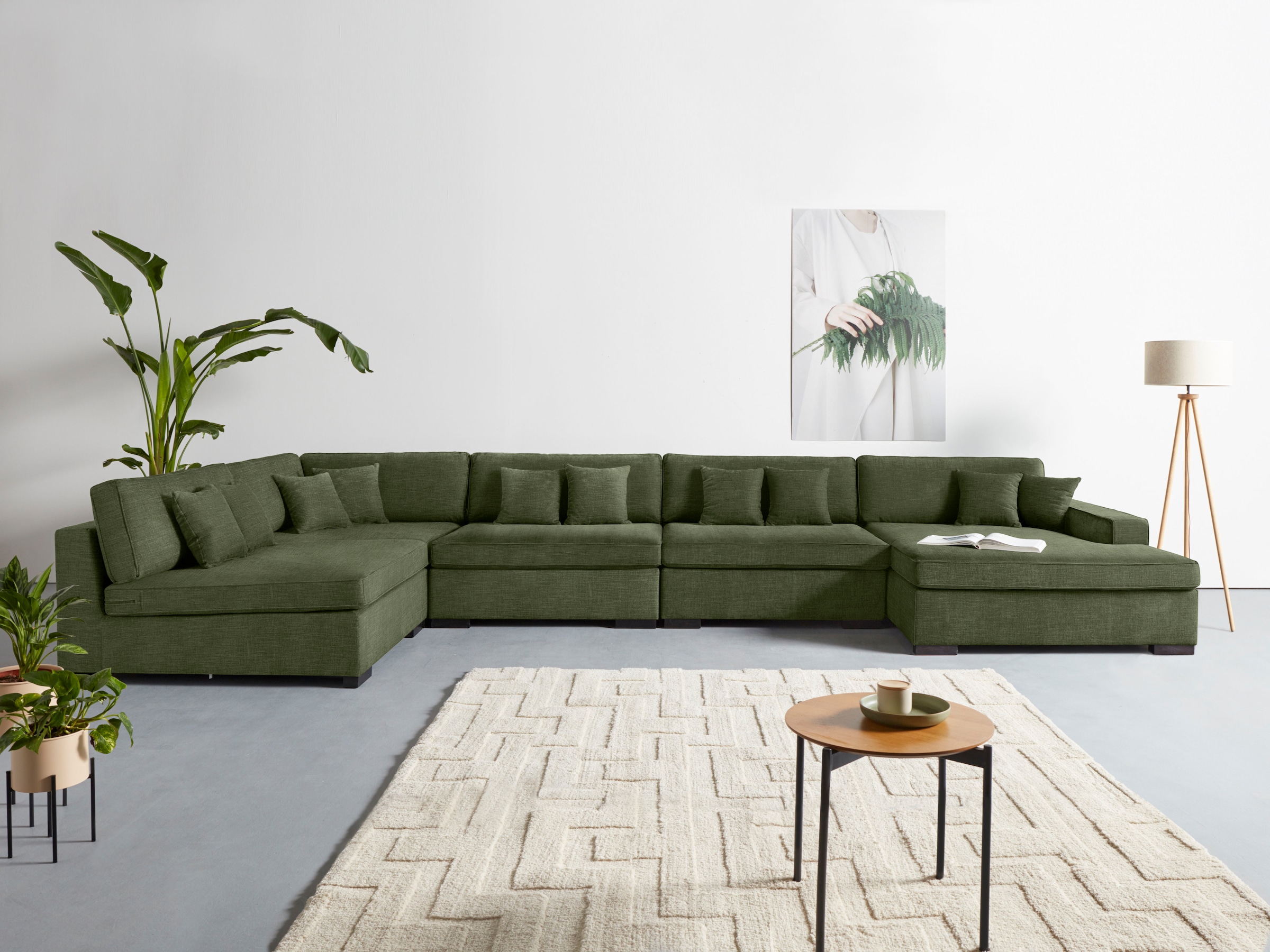 Home affaire Wohnlandschaft "Skara XXL U-Form", Lounge-Sofa XXL mit Federke günstig online kaufen