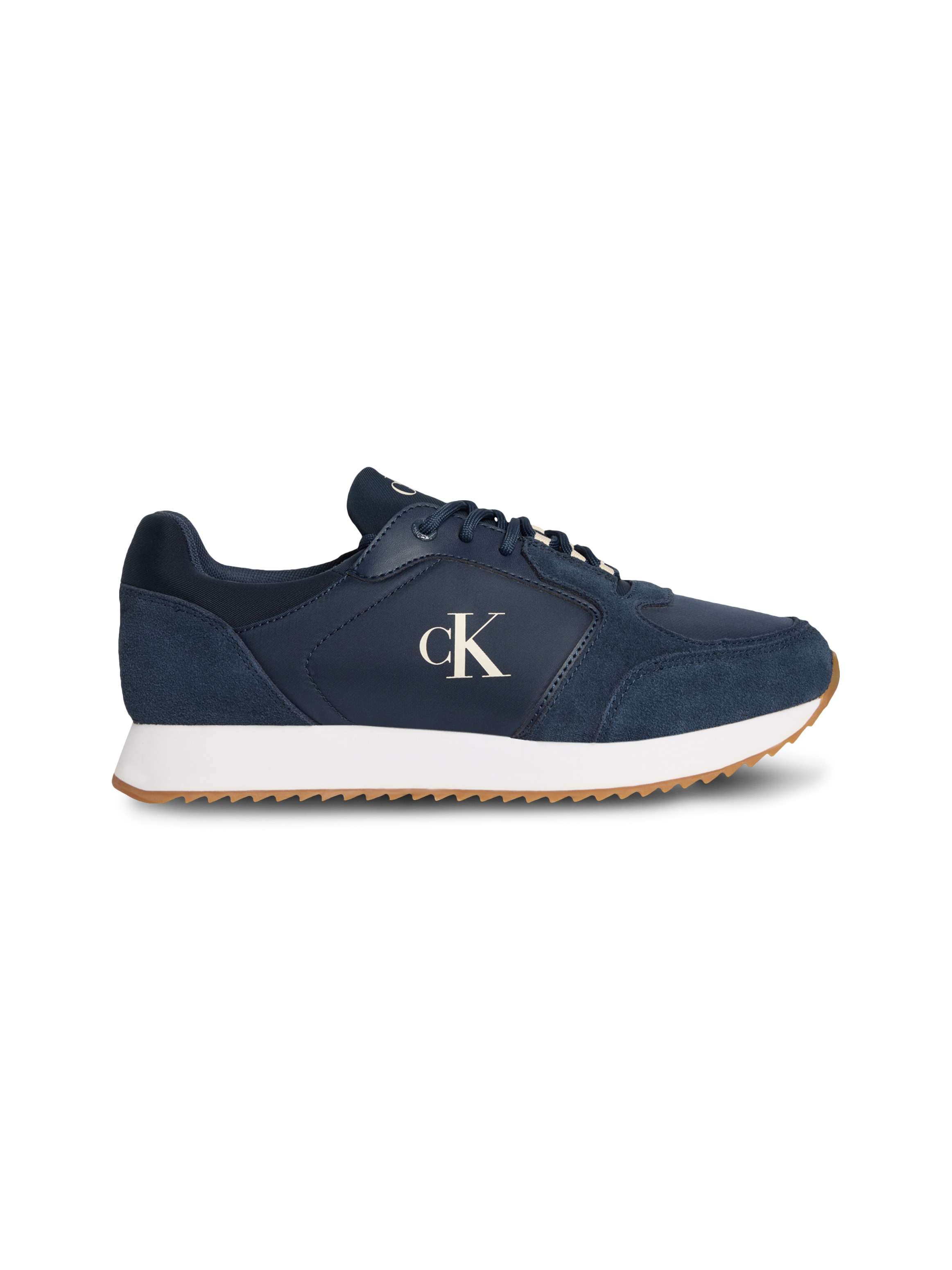 Calvin Klein Jeans Slip-On Sneaker »RETRO RUNNER SOCK LACE UP NY-SU«, Halbschuh, Freizeitsneaker mit CK-Logo und aufgesetzter Schnürung