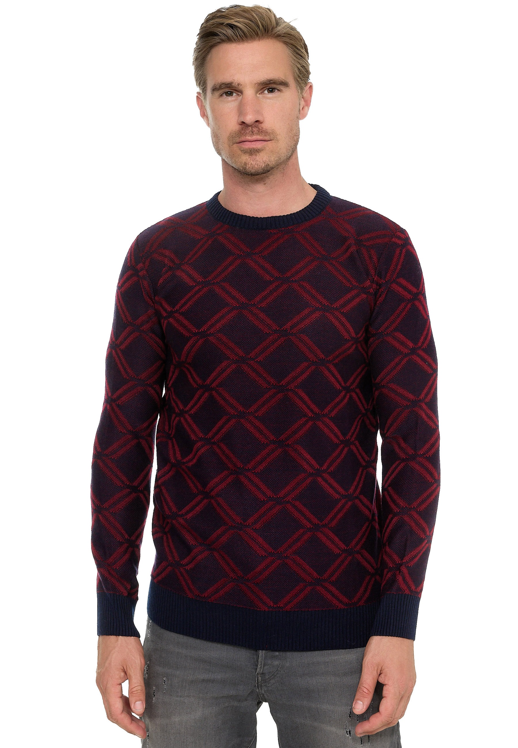Rusty Neal Strickpullover, in tollem Karo-Design günstig online kaufen