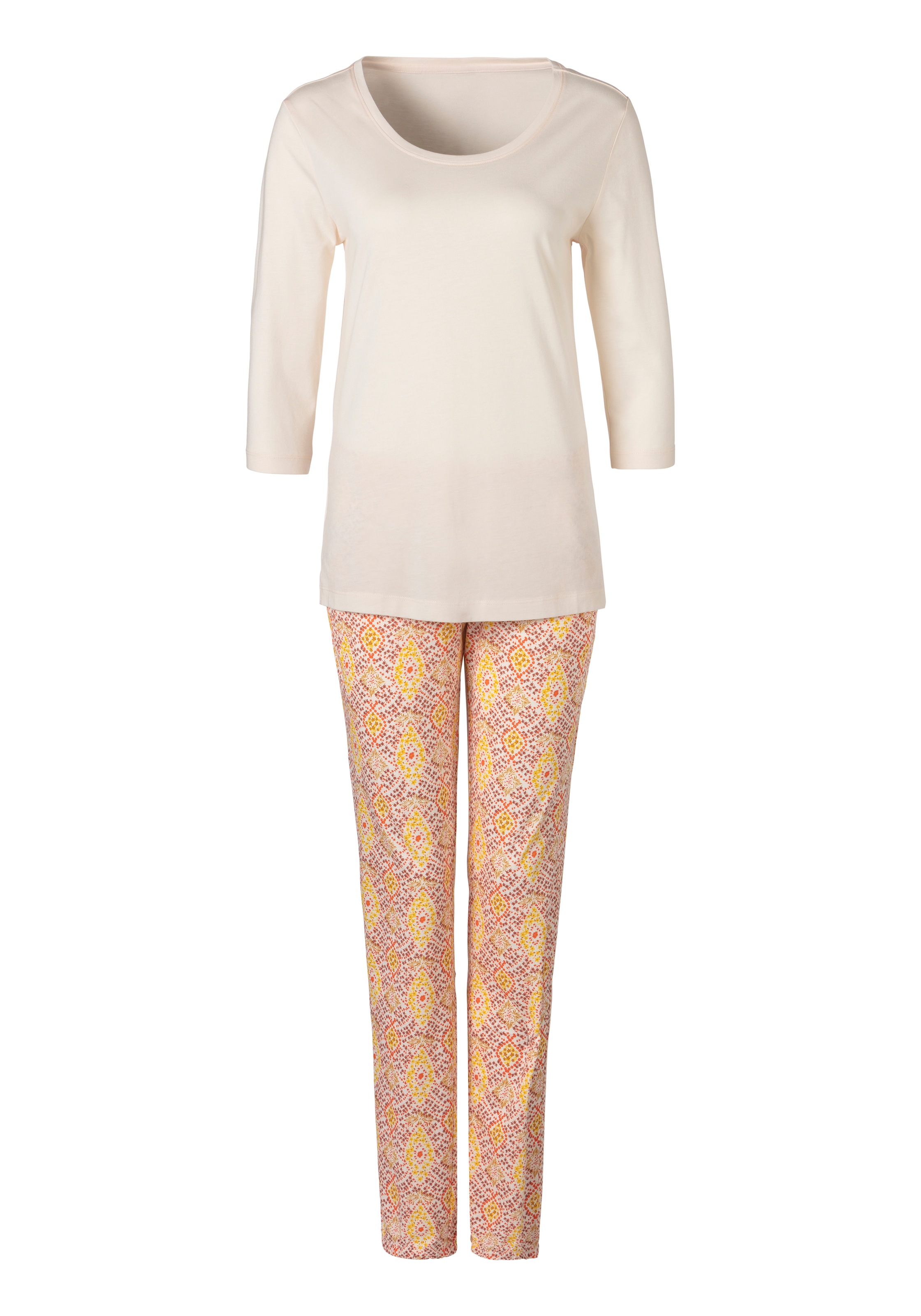 s.Oliver Pyjama 2 tlg. im Ornamentdruck mit 3/4-Ärmeln günstig online kaufen