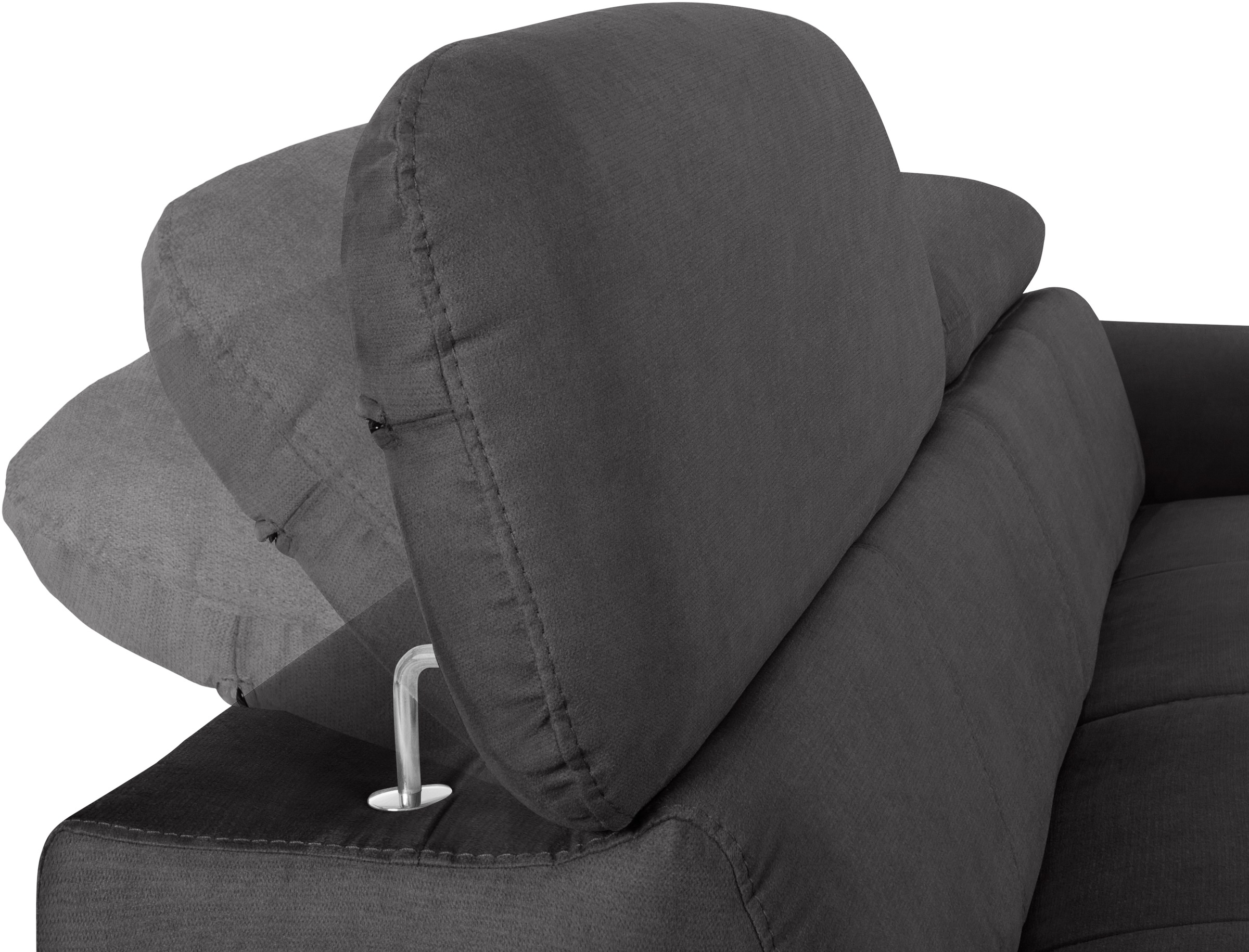 COTTA 2-Sitzer »Chef«, Big-Sofa mit Kopfteilverstellung, edle Metallkufen