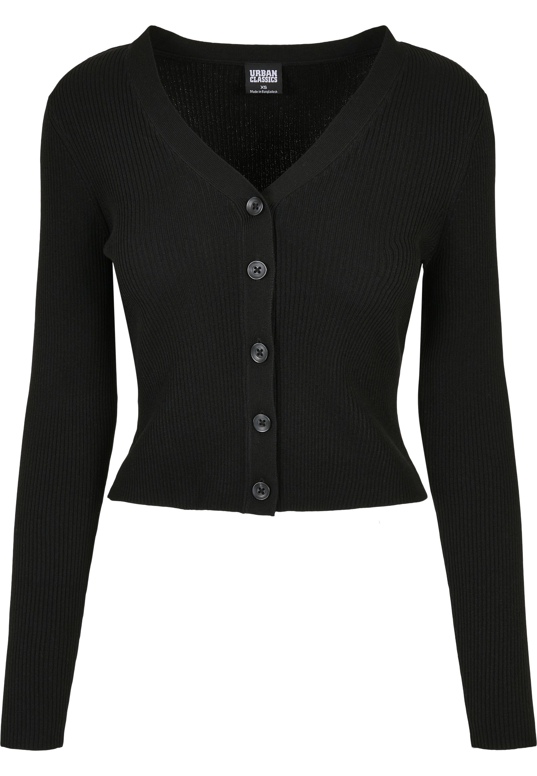 URBAN CLASSICS Cardigan "Urban Classics Damen Ladies Short Rib Knit Cardigan" 1 Stk.