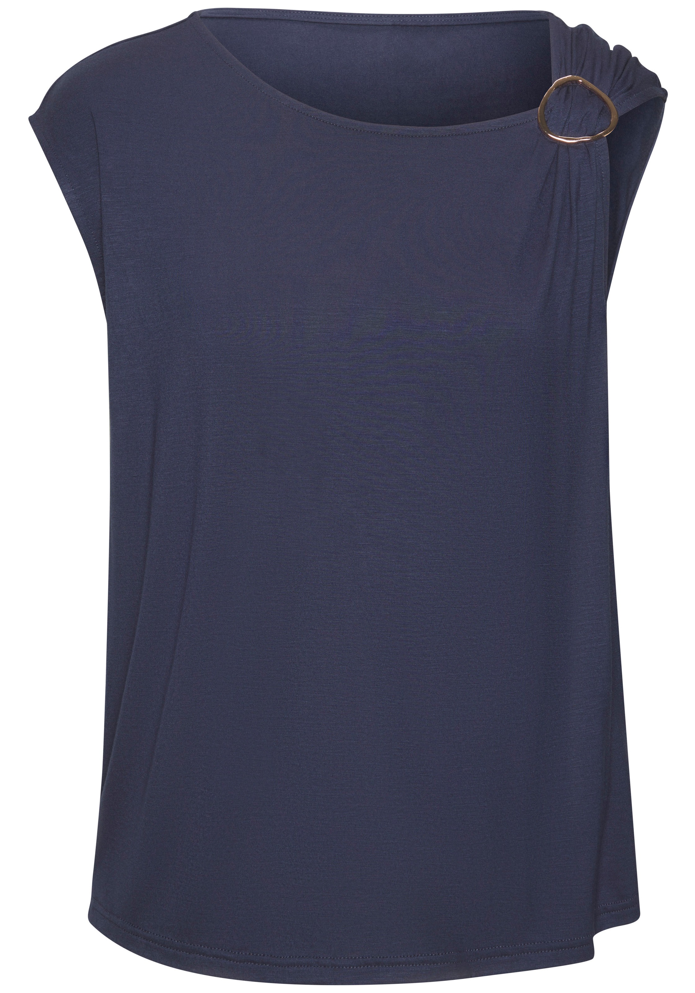 Vivance Kurzarmshirt, mit Zierschnalle, Sommertop, casual günstig online kaufen