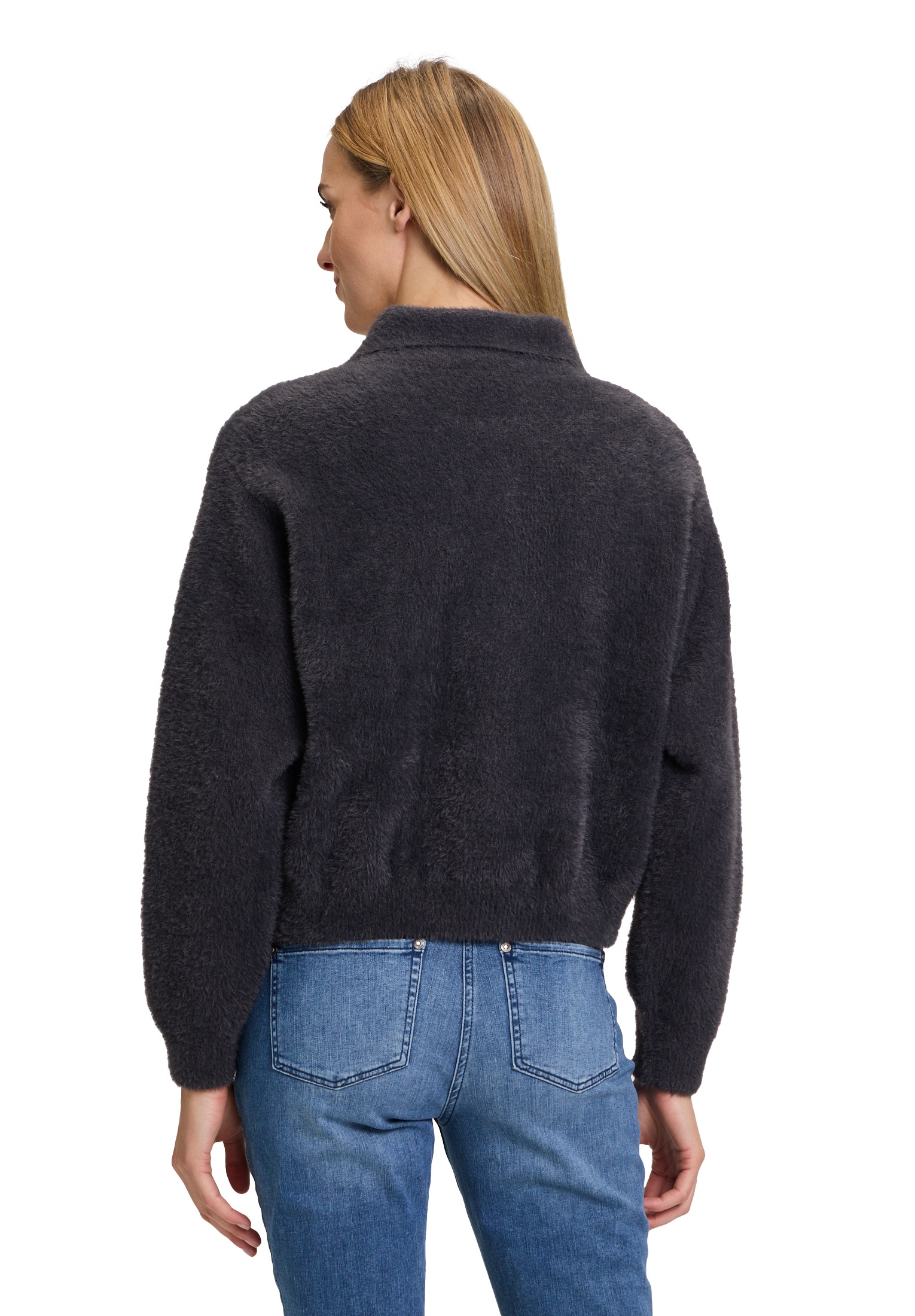 Amber & June Strickjacke »Amber & June Winter-Strickjacke mit aufgesetzter Brusttasche«, Taschen