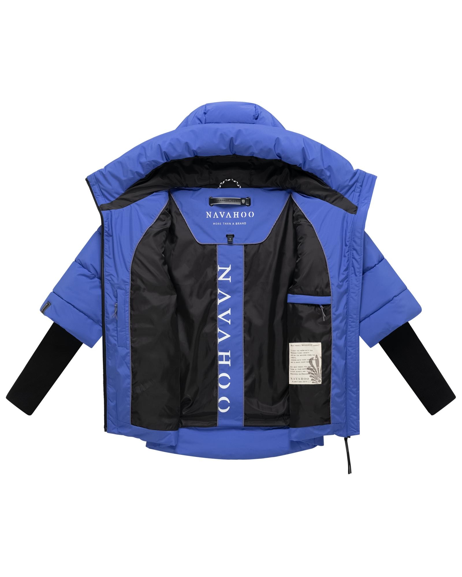 Navahoo Steppjacke »Lotusherz XIV« mit Kapuze Warme gesteppte Winterjacke mit Rippstrickärmeln