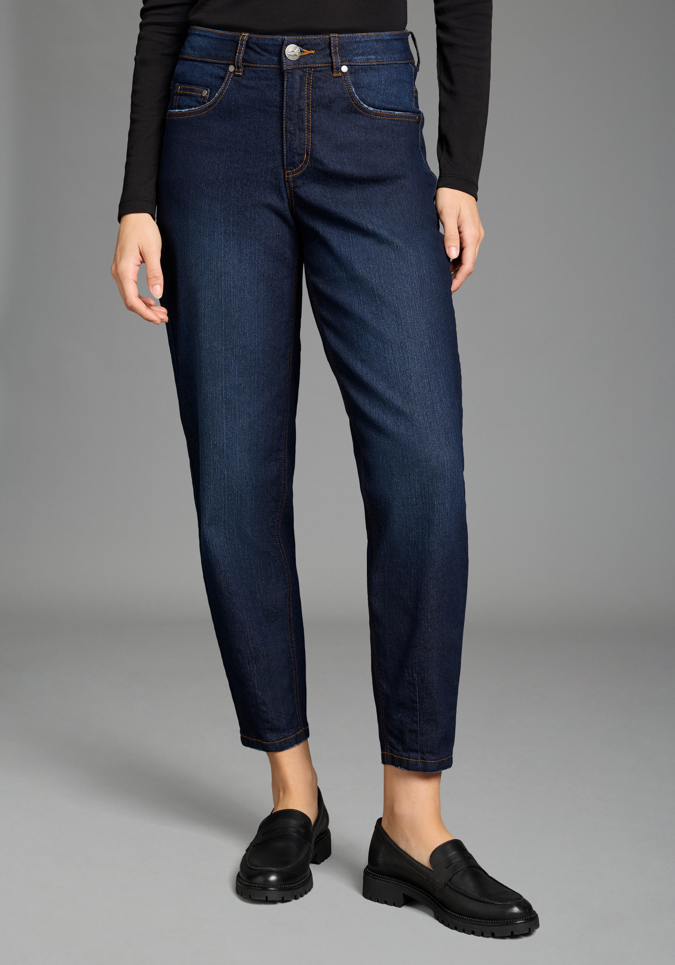 Arizona Comfort-fit-Jeans weite Beinform mit schmalem Abschluss, knöchellan günstig online kaufen