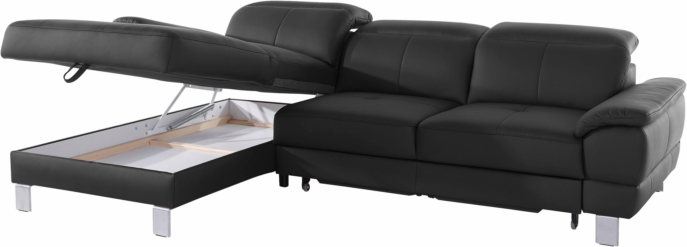 exxpo - sofa fashion Ecksofa »Mantua 2, inkl. Kopf- bzw. Rückenverstellung, bequem, L-Form«, wahlweise mit Bettfunktion und Bettkasten, tolle Verarbeitungsdetails