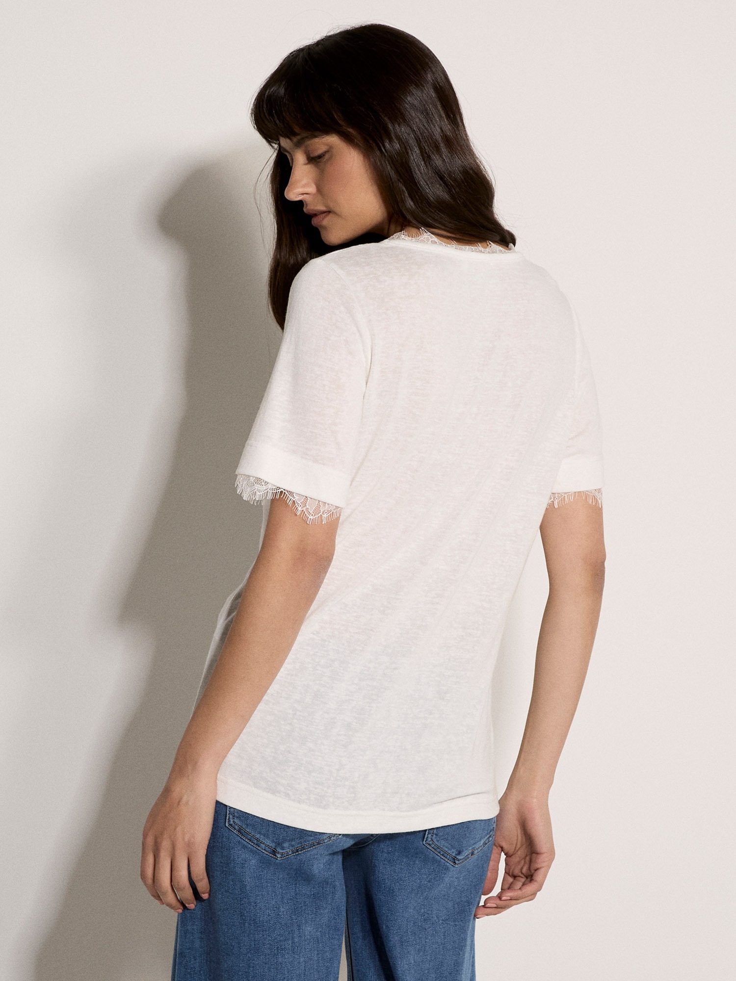 Apricot Shirttop »Jersey T-Shirt« mit Spitze