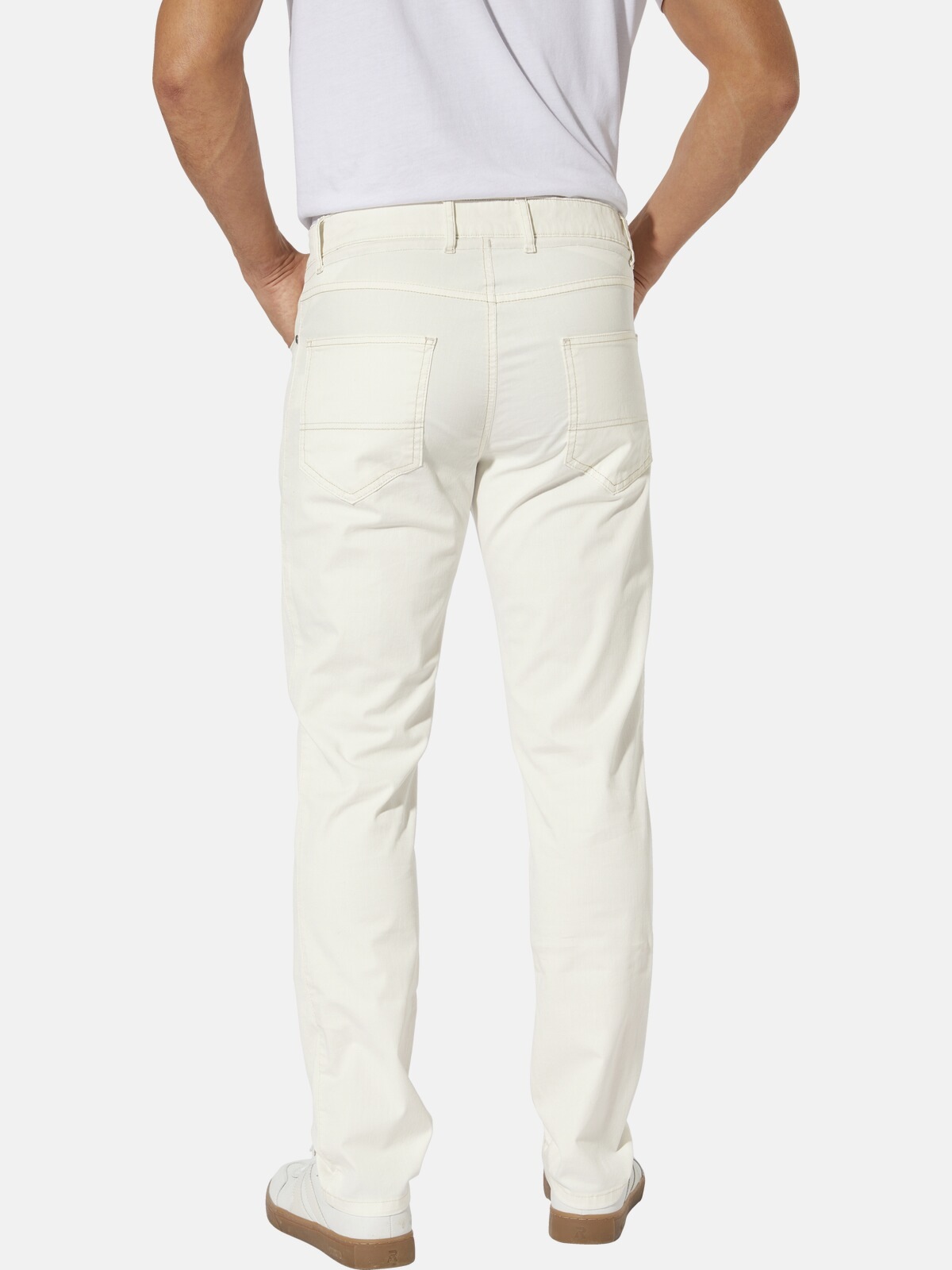 5-Pocket-Hose BABISTA "Hose MARDOR", Herren, Gr. 52, N-Gr, weiß (wollweiß), Obermaterial: 97% Baumwolle CO. 3% Elasthan EL., Hosen 5-Pocket-Hose 3