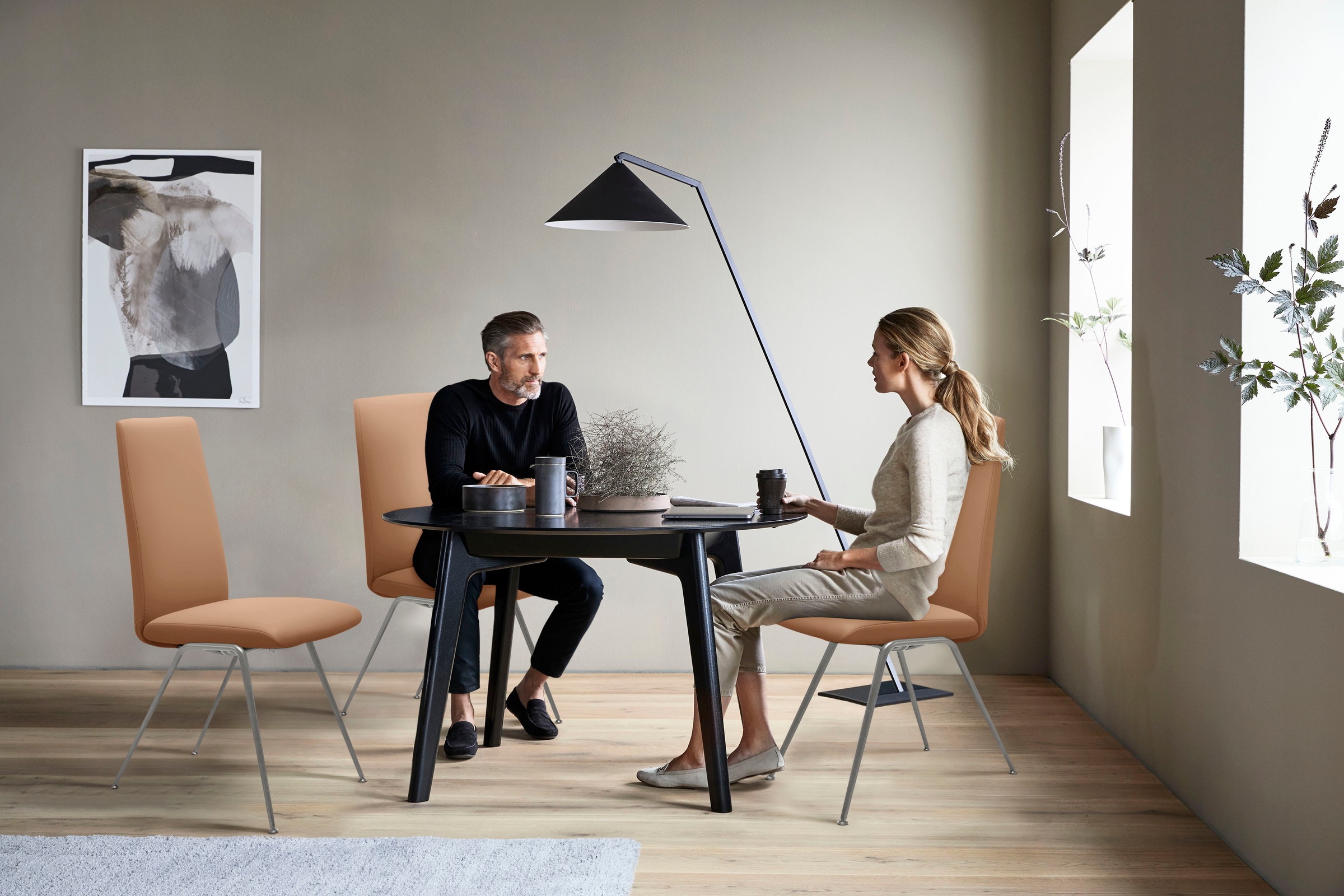 Stressless® Polsterstuhl »Laurel«, Leder PALOMA, High Back, Größe M, mit Beinen aus Stahl in Schwarz matt