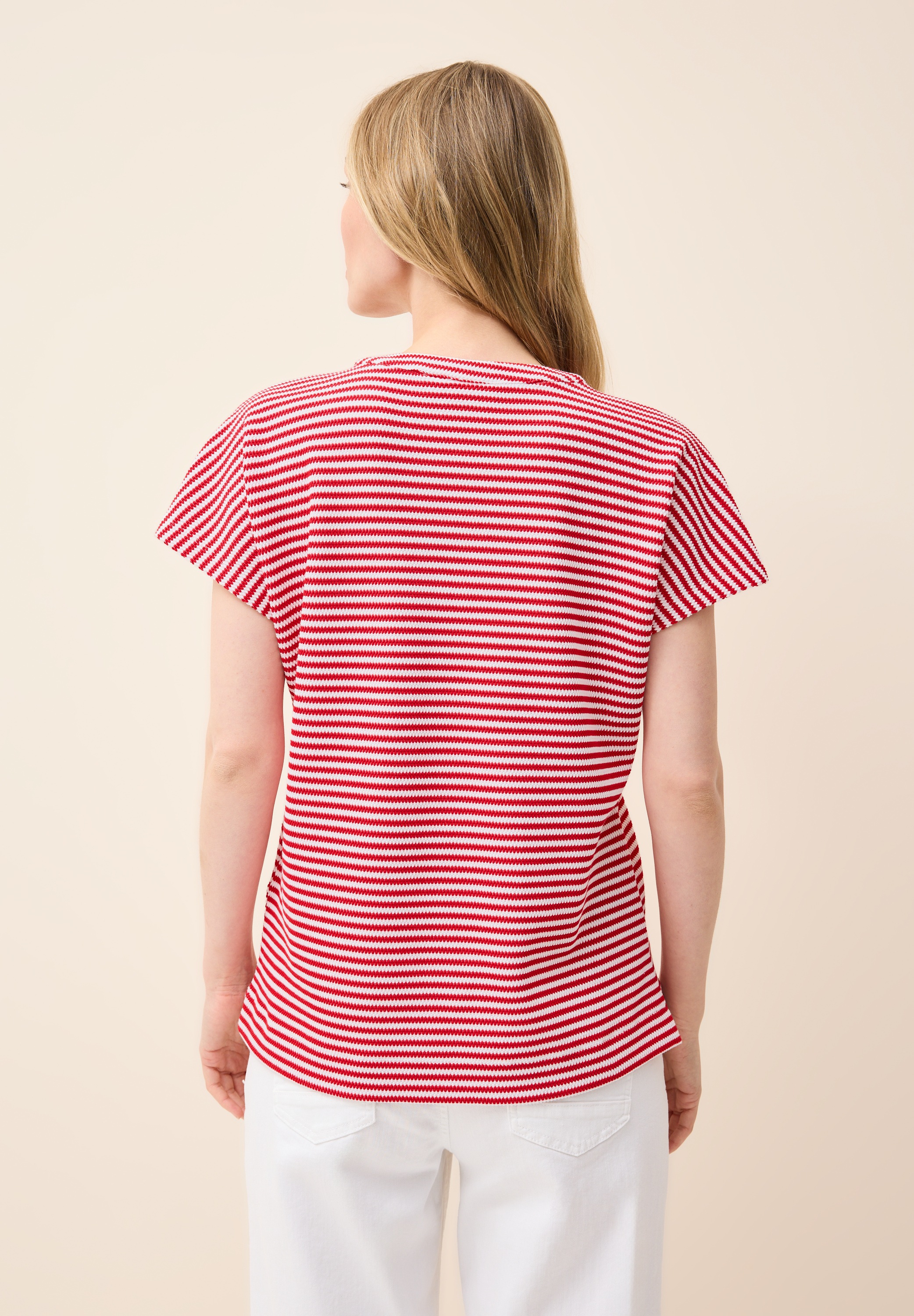 Cecil T-Shirt, bestehend aus einem Materialmix günstig online kaufen
