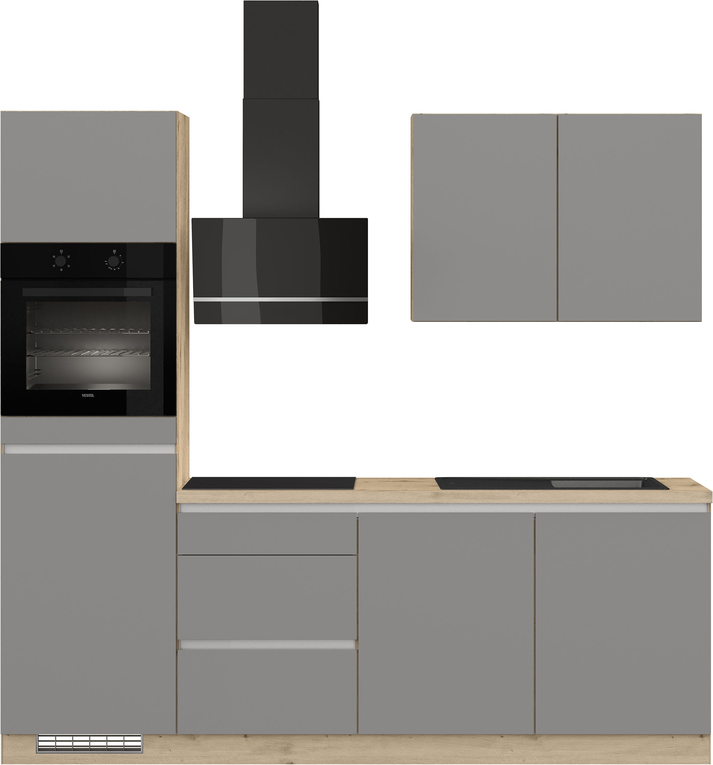 IMPULS KÜCHEN Küchenzeile "Dublin, Ausrichtung wählbar, Schubkästen mit Soft-Close" Set, vormontiert, in verschiedenen Farben erhältlich, Breite 240 cm