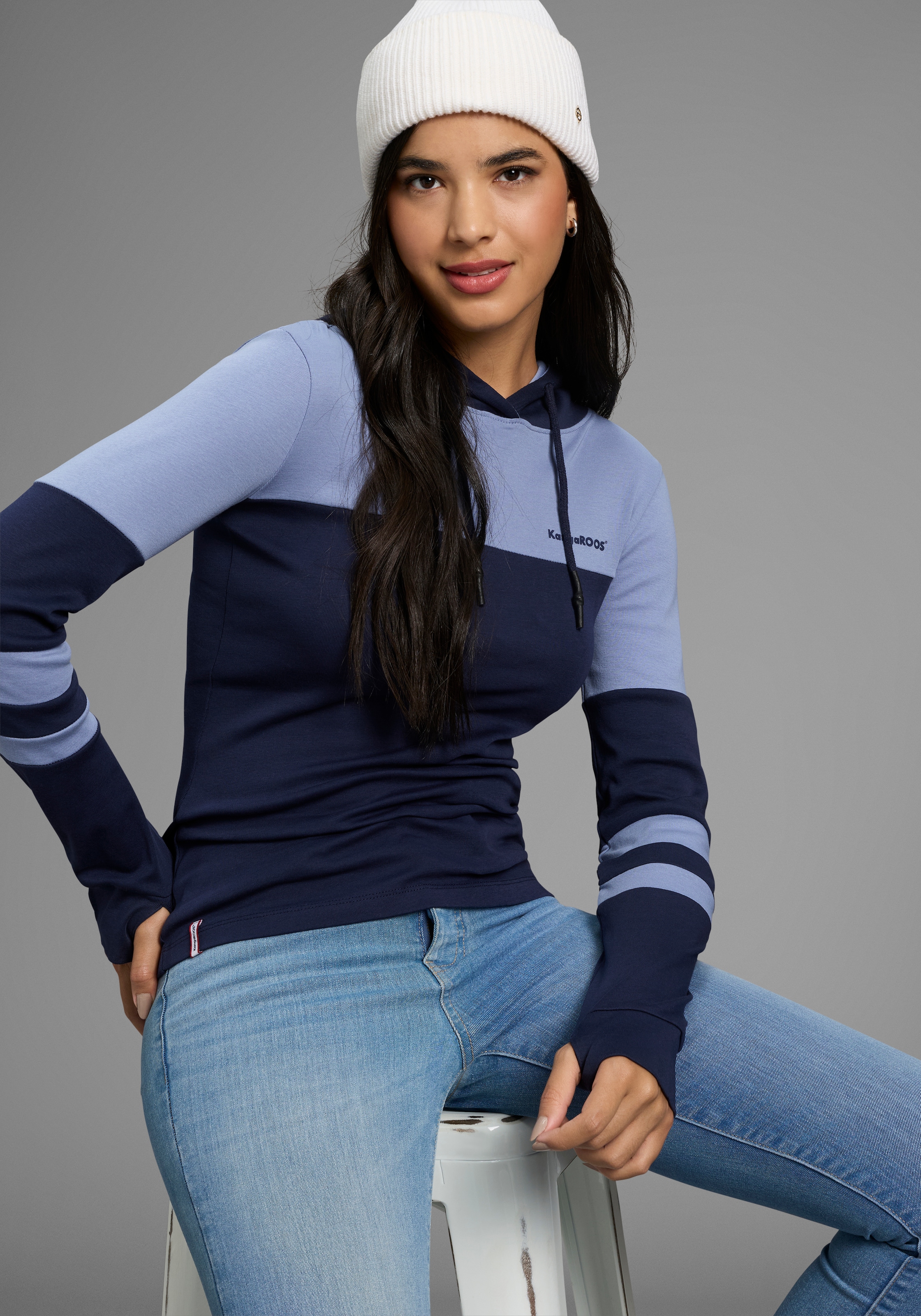 KangaROOS Kapuzenshirt, mit Colorblock günstig online kaufen