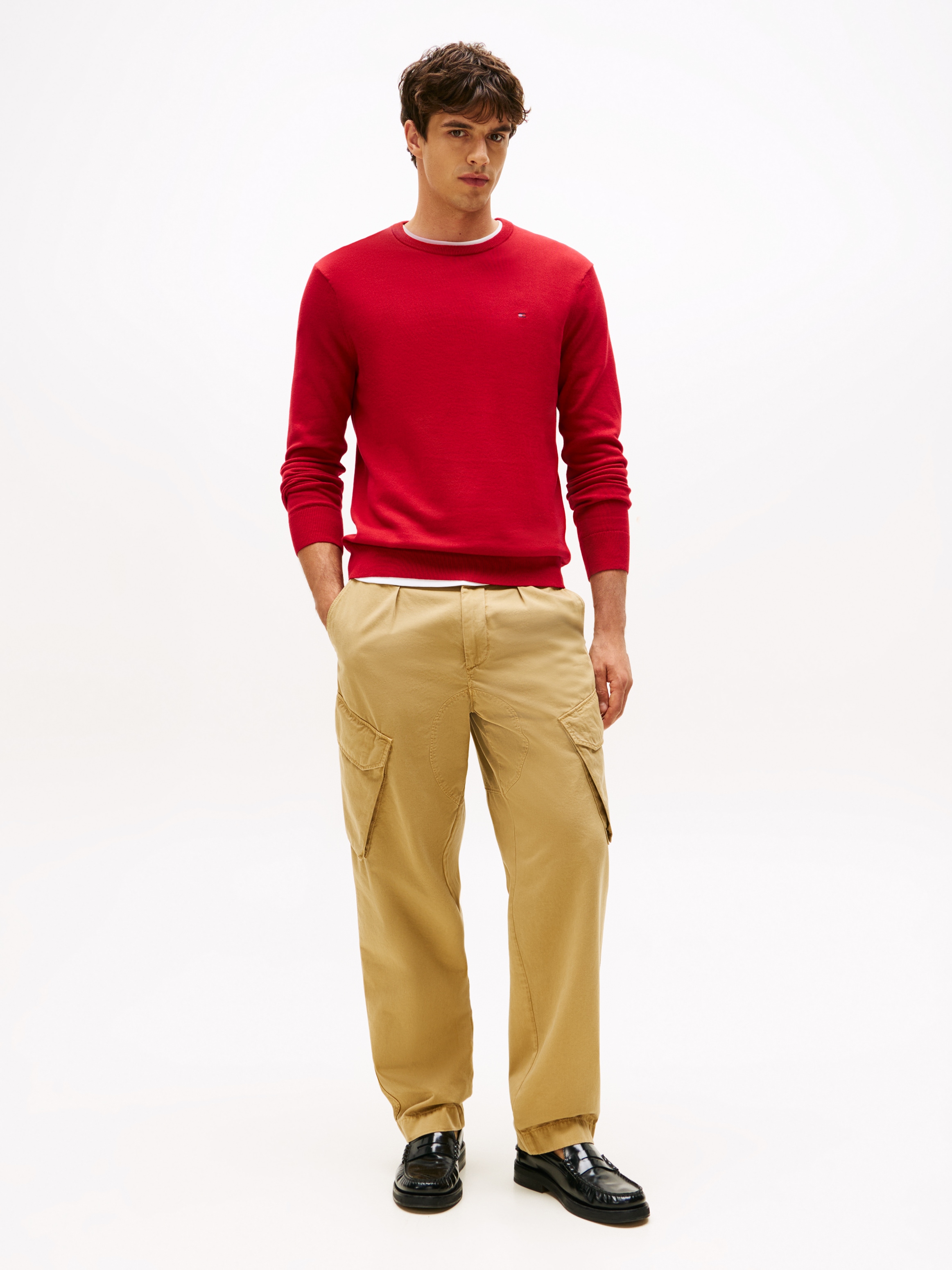 Tommy Hilfiger Rundhalspullover »ESSENTIAL COTTON CREW NECK«, 100% Baumwolle Crewneck Regular Fit Premium Mode