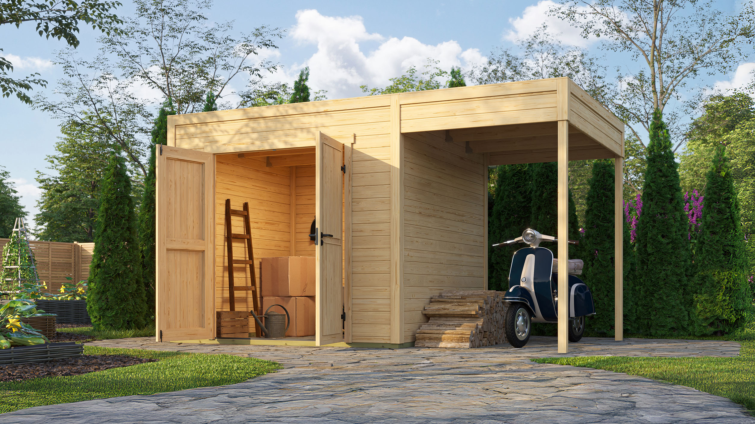 weka Gartenhaus "Batu 1,5 mit Anbau"
