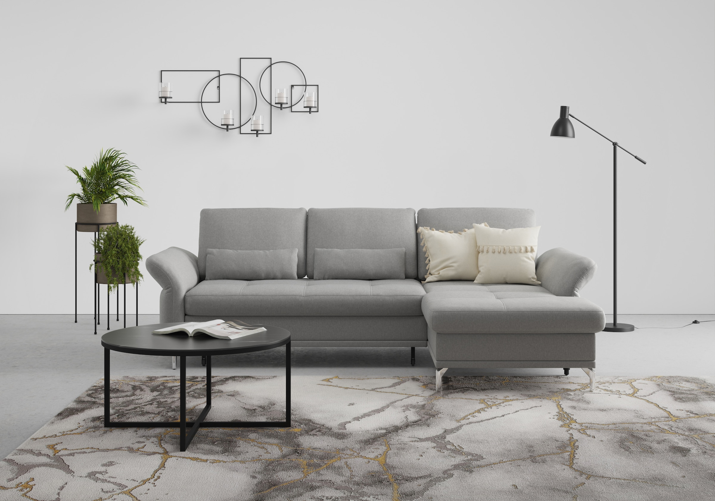 INOSIGN Ecksofa »Palm Beach L-Form«, Federkern, mit Sitztiefenverstellung, wahlweise mit Bettfunktion