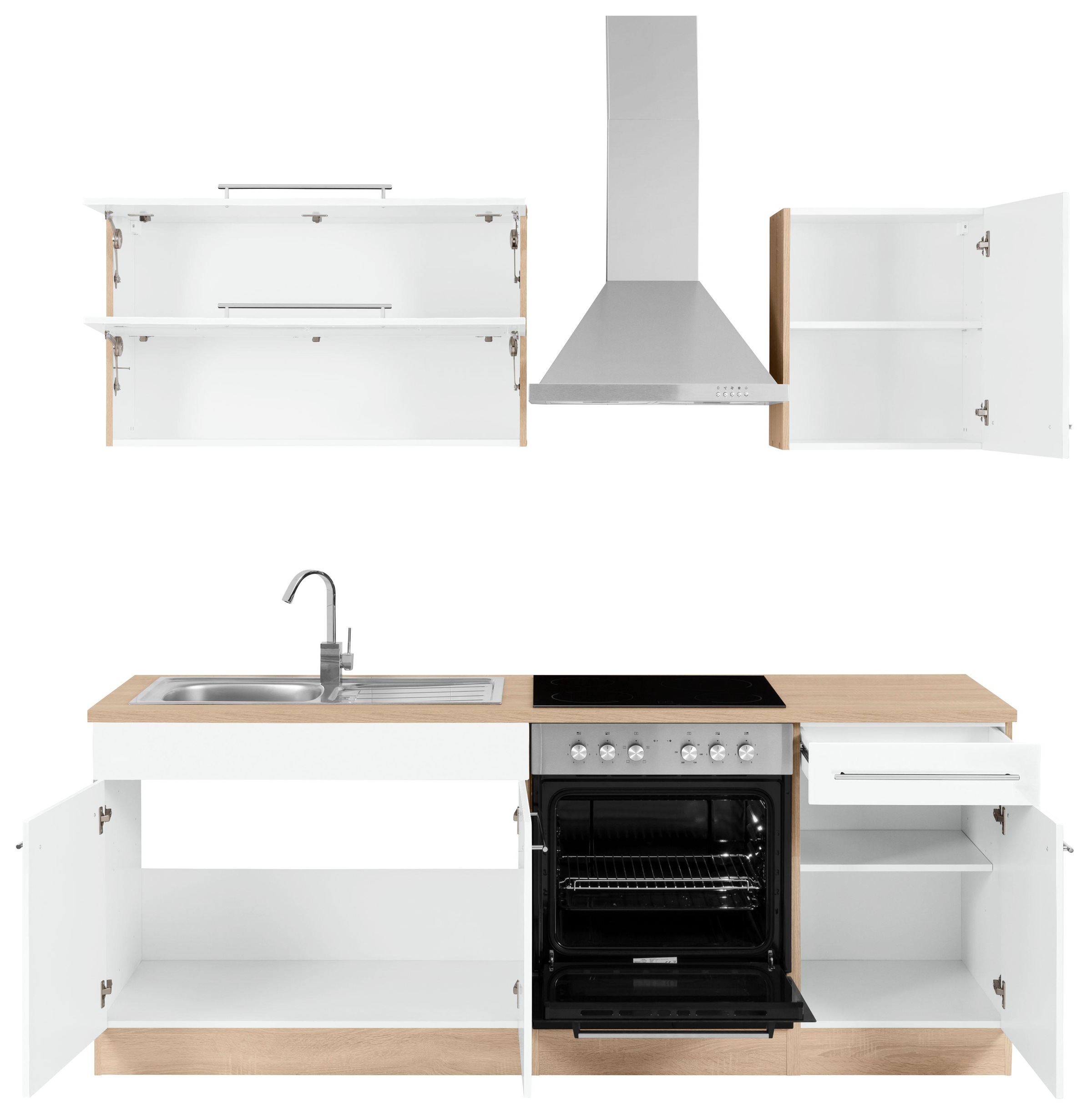 KOCHSTATION Küchenzeile »KS-Eton«, ohne E-Geräte, Breite 210 cm