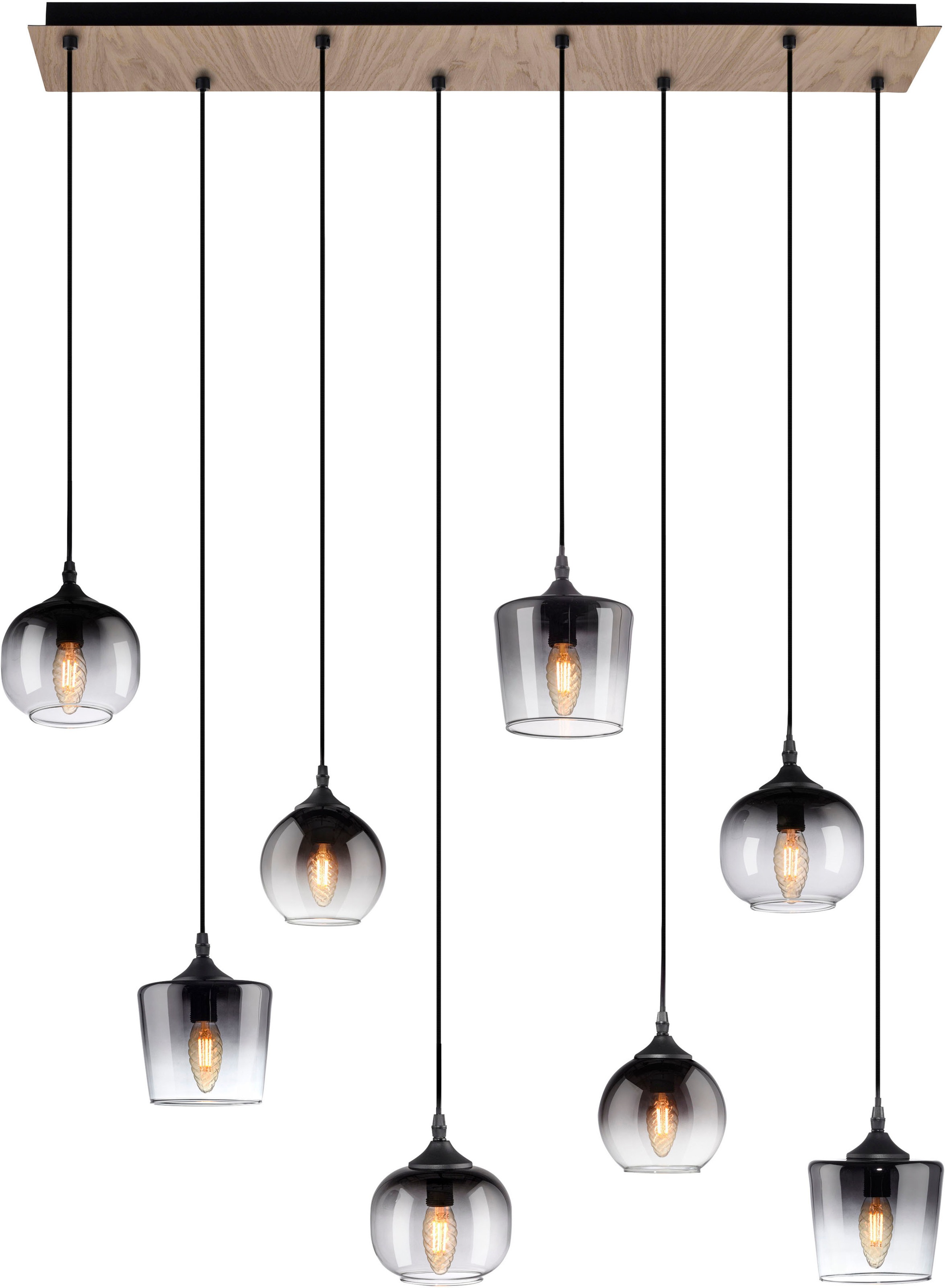 JUST LIGHT Pendelleuchte »GREEN ZEA«, 8 flammig, Leuchtmittel E14 | ohne Leuchtmittel