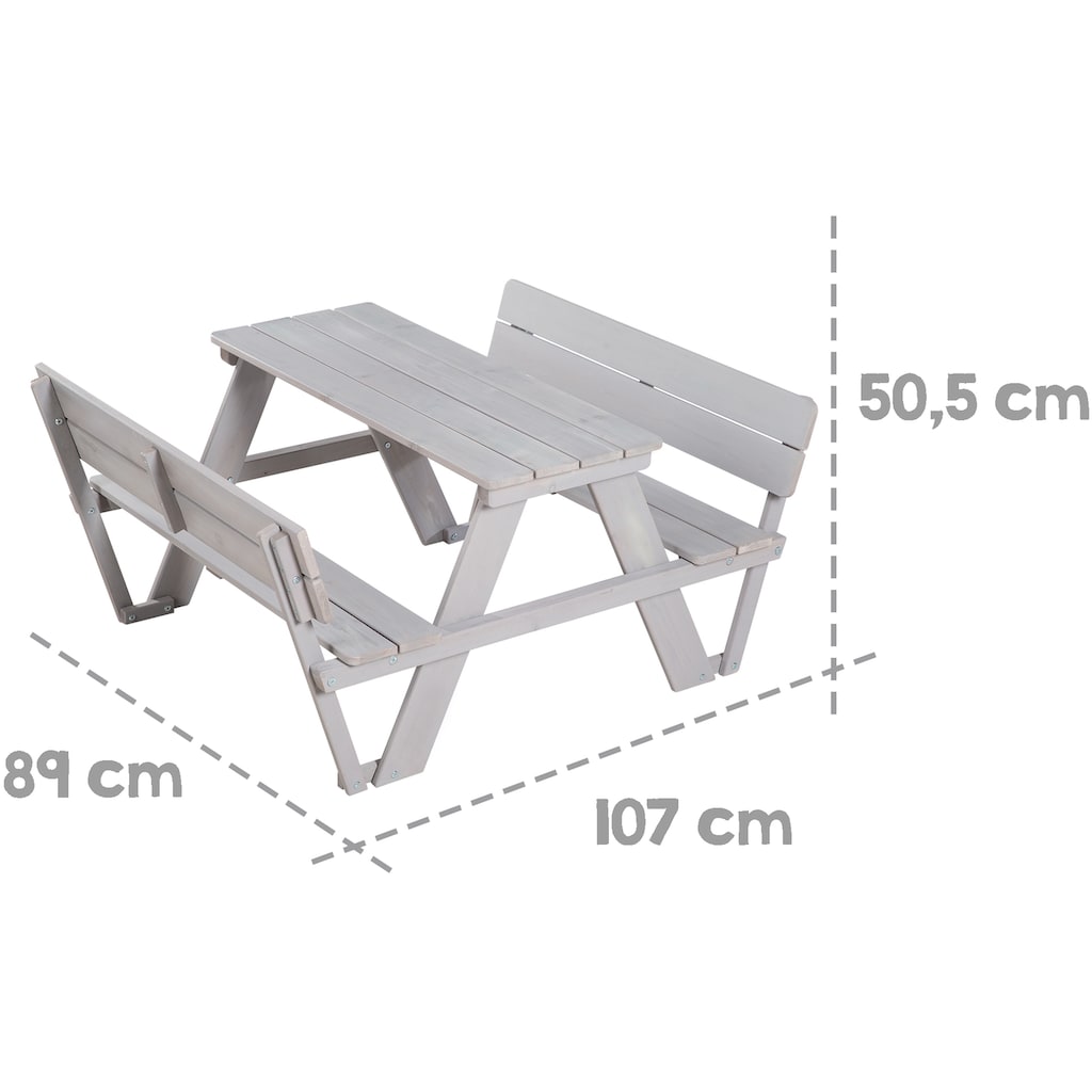 roba® Kindersitzgruppe »Picknick for 4 Outdoor +, Grau«, (Set)