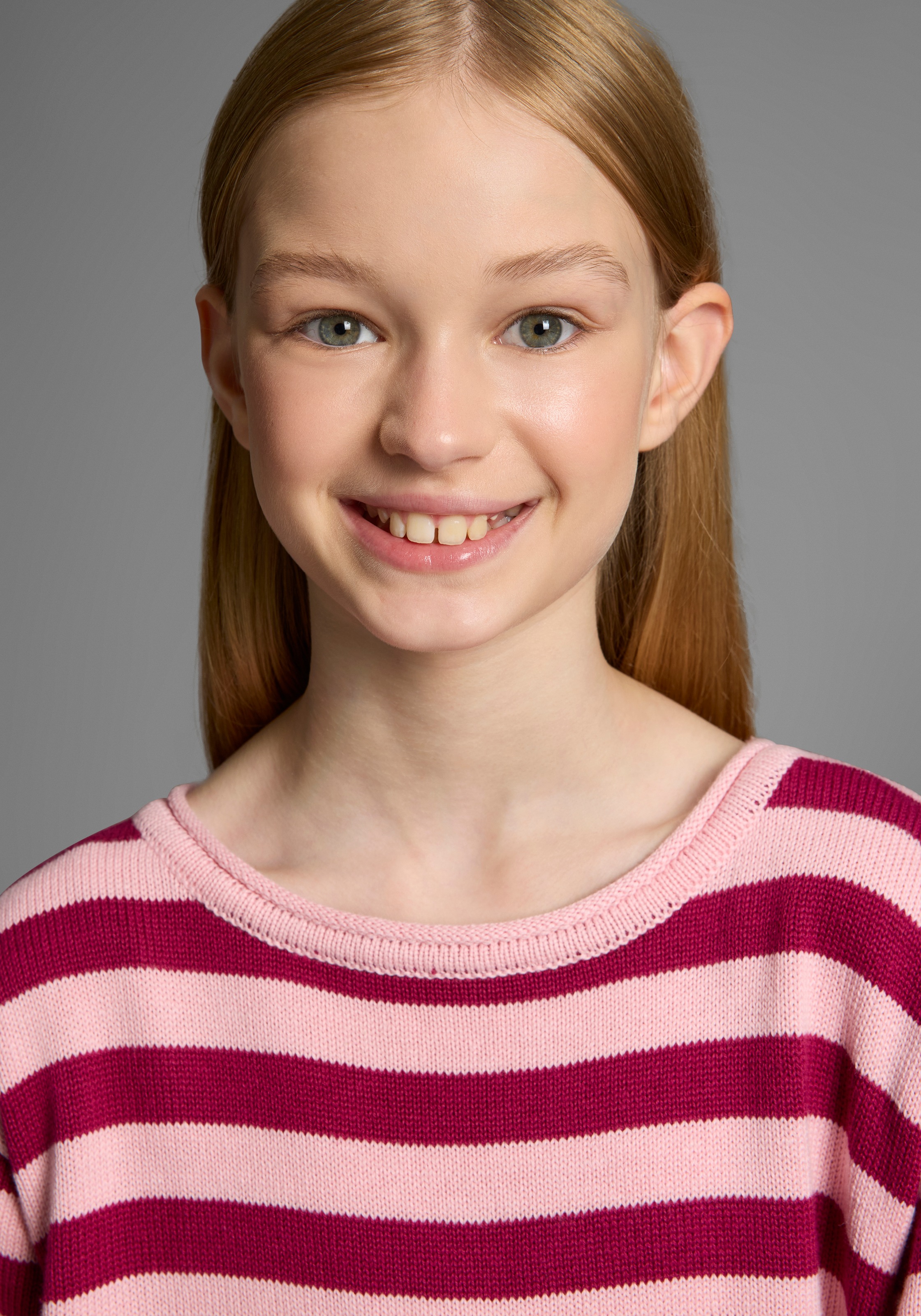 Thumbnail - KIDSWORLD Strickpullover "Ringelpullover" Ringelpullover mit Rollsaum