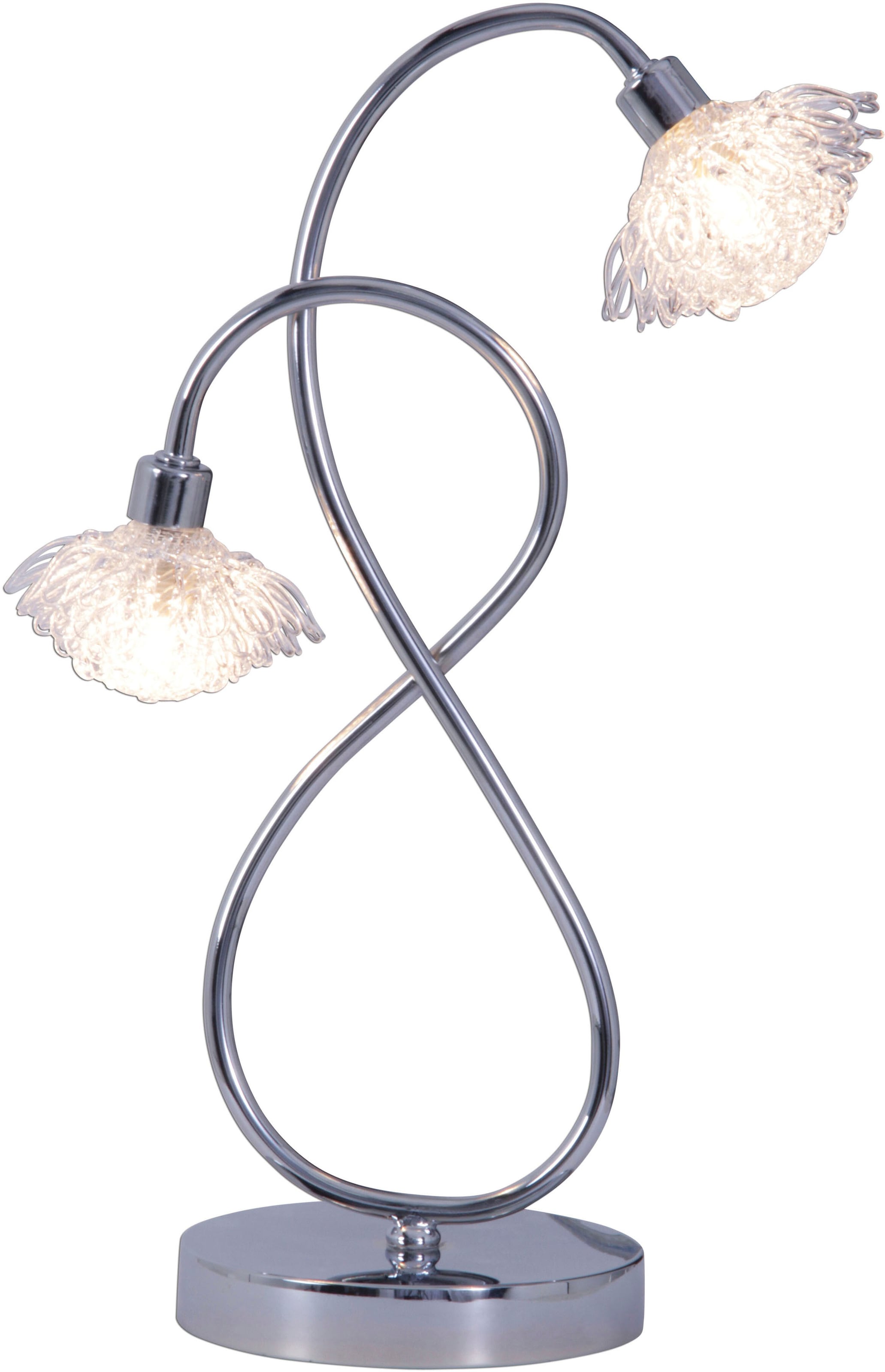 LED Tischleuchte »Flower«, 2 flammig-flammig, klare blütenförmige Schirme, 2flg., G9...