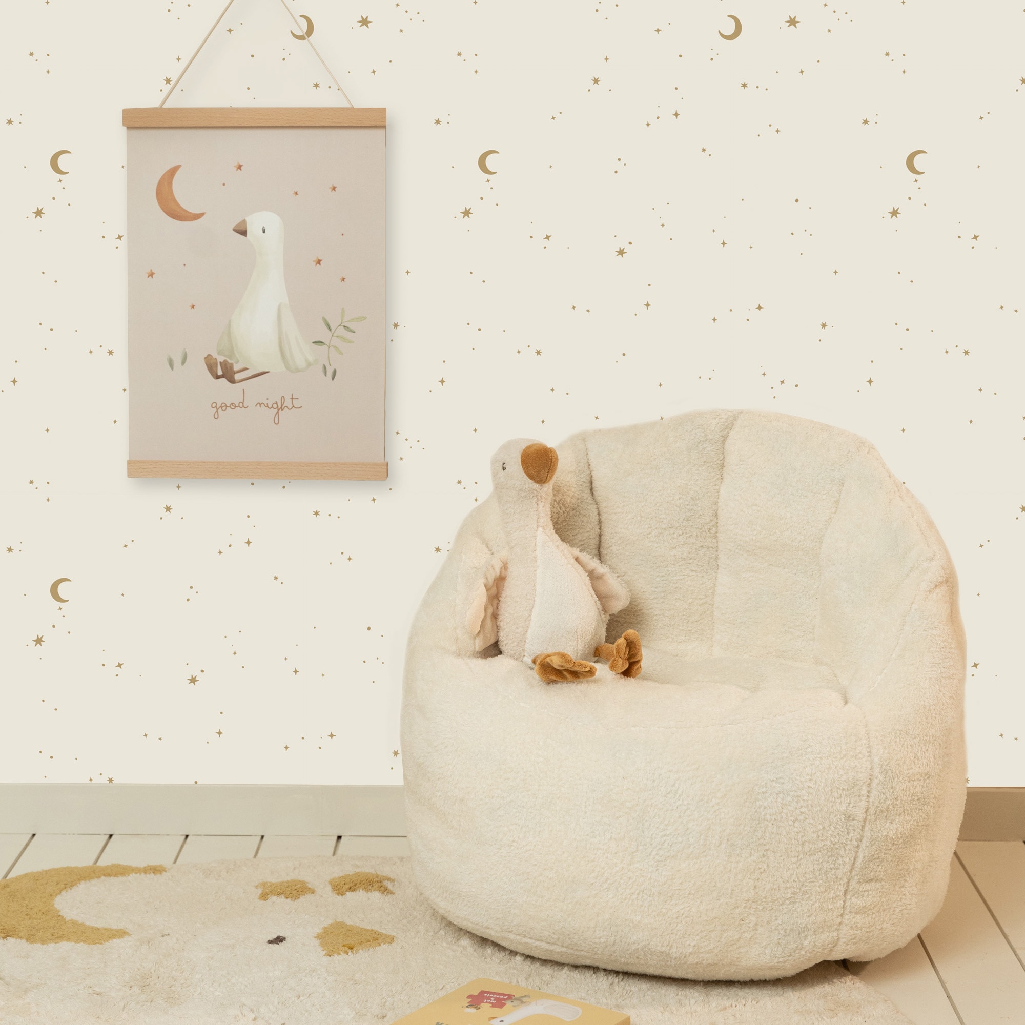 LITTLE DUTCH Vliestapete "Mond & Sterne" grafisch glatt Design Tapeten