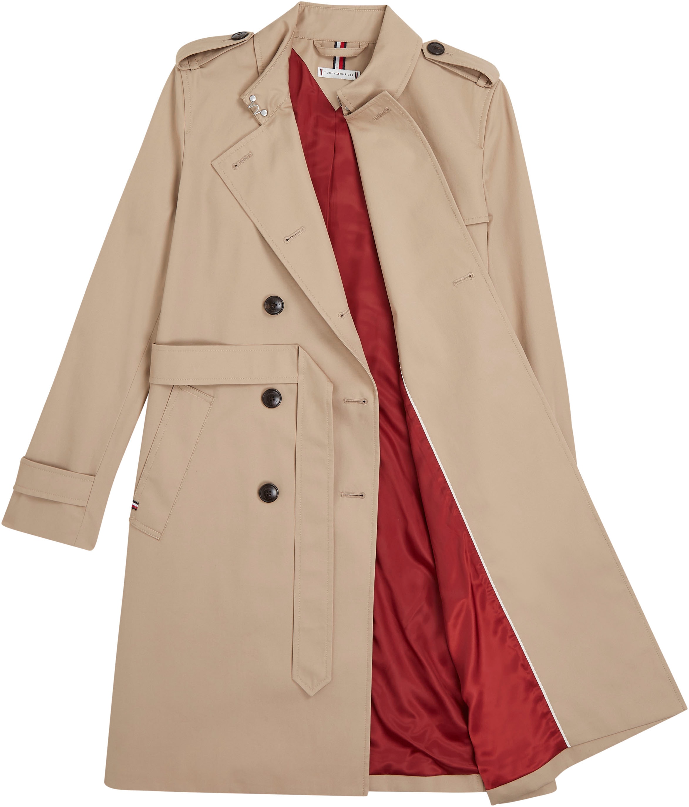 Tommy Hilfiger Trenchcoat »COTTON DB SLIM FIT TRENCH«, mit den typischen Trenchdetails