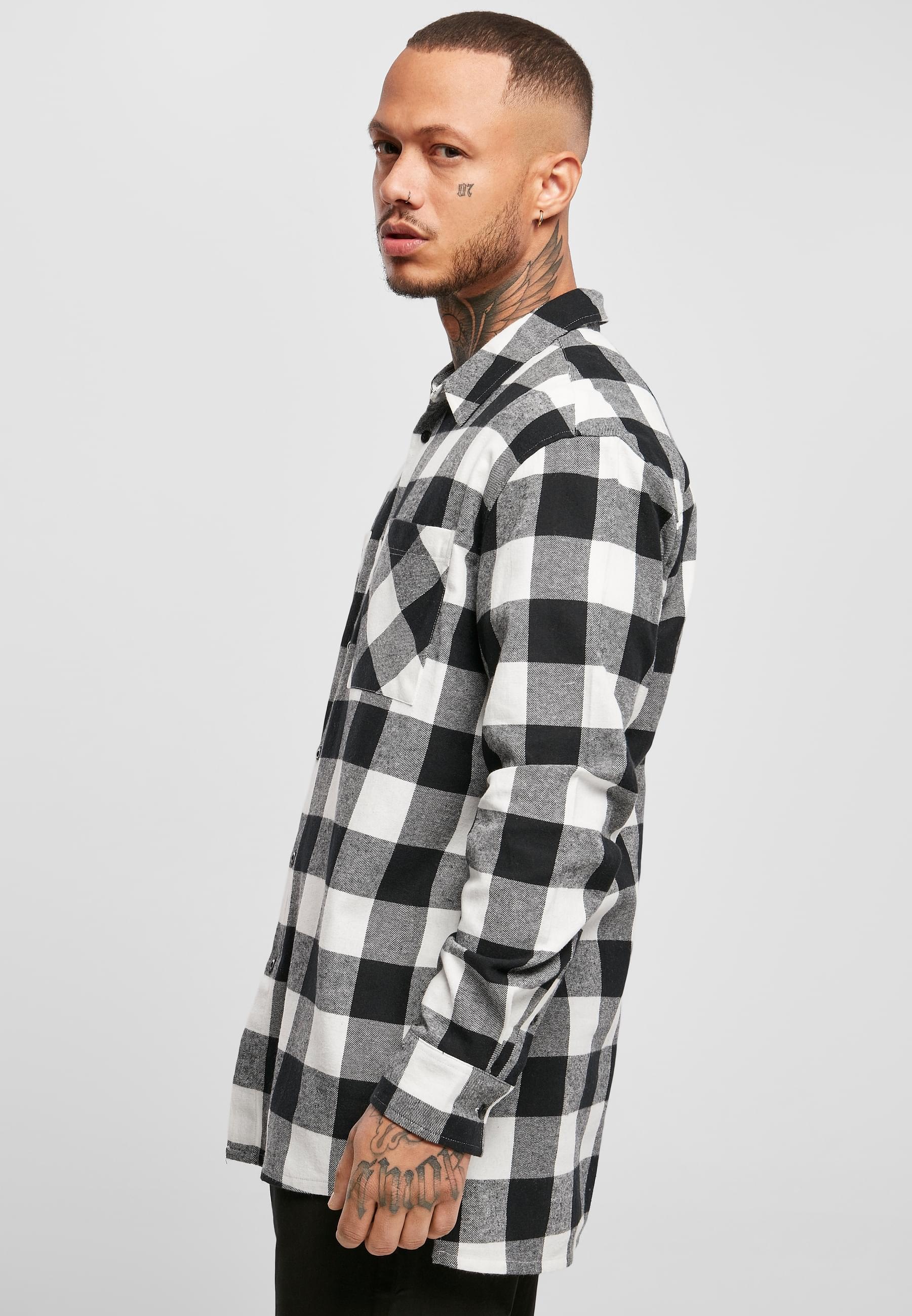 URBAN CLASSICS Langarmhemd »Urban Classics Herren Long Oversized Checked Shirt«, (1 tlg.)