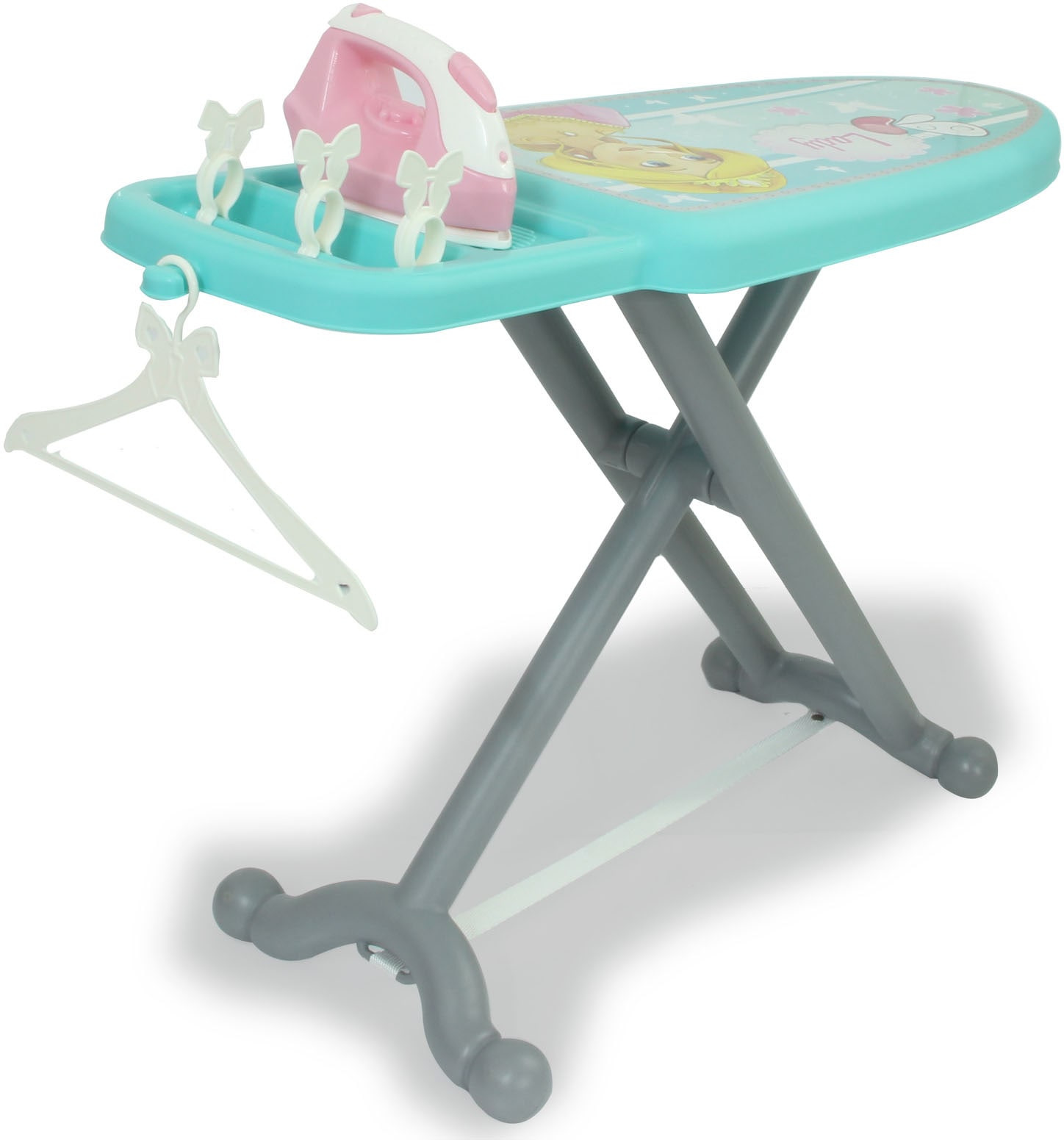 Jamara Kinder-Bügelbrett »Little Laundry Princess, türkis«, (Set, 6 tlg.), inklusive Spielzeugbügeleisen