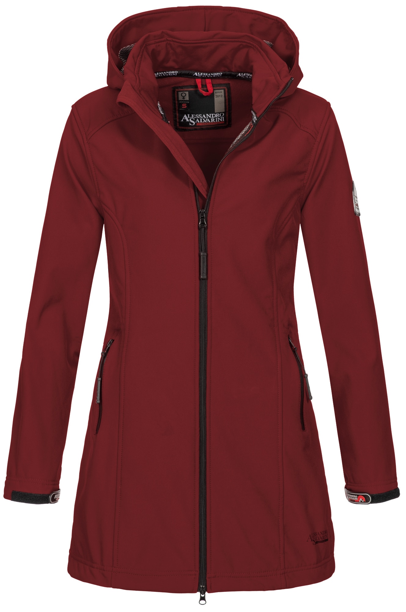 Alessandro Salvarini Softshelljacke "Alessia", lang mit abnehmbarer Kapuze