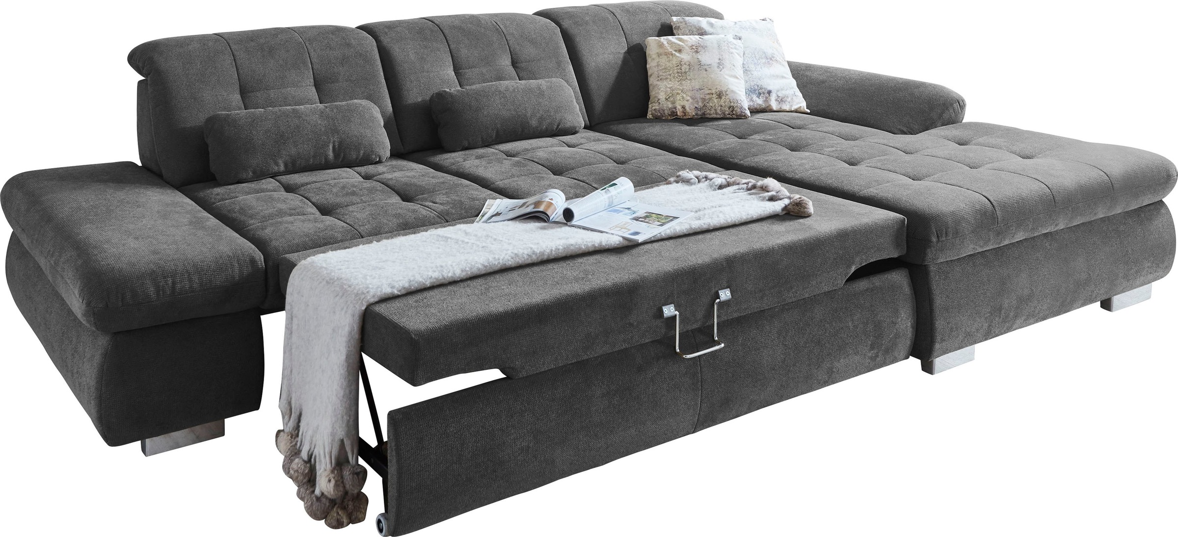 Thumbnail - Die PlanBar Ecksofa "MP-IN17004 L-Form" wahlweise mit Bettfunktion, Sitztiefen- und Kopfteilverstellung