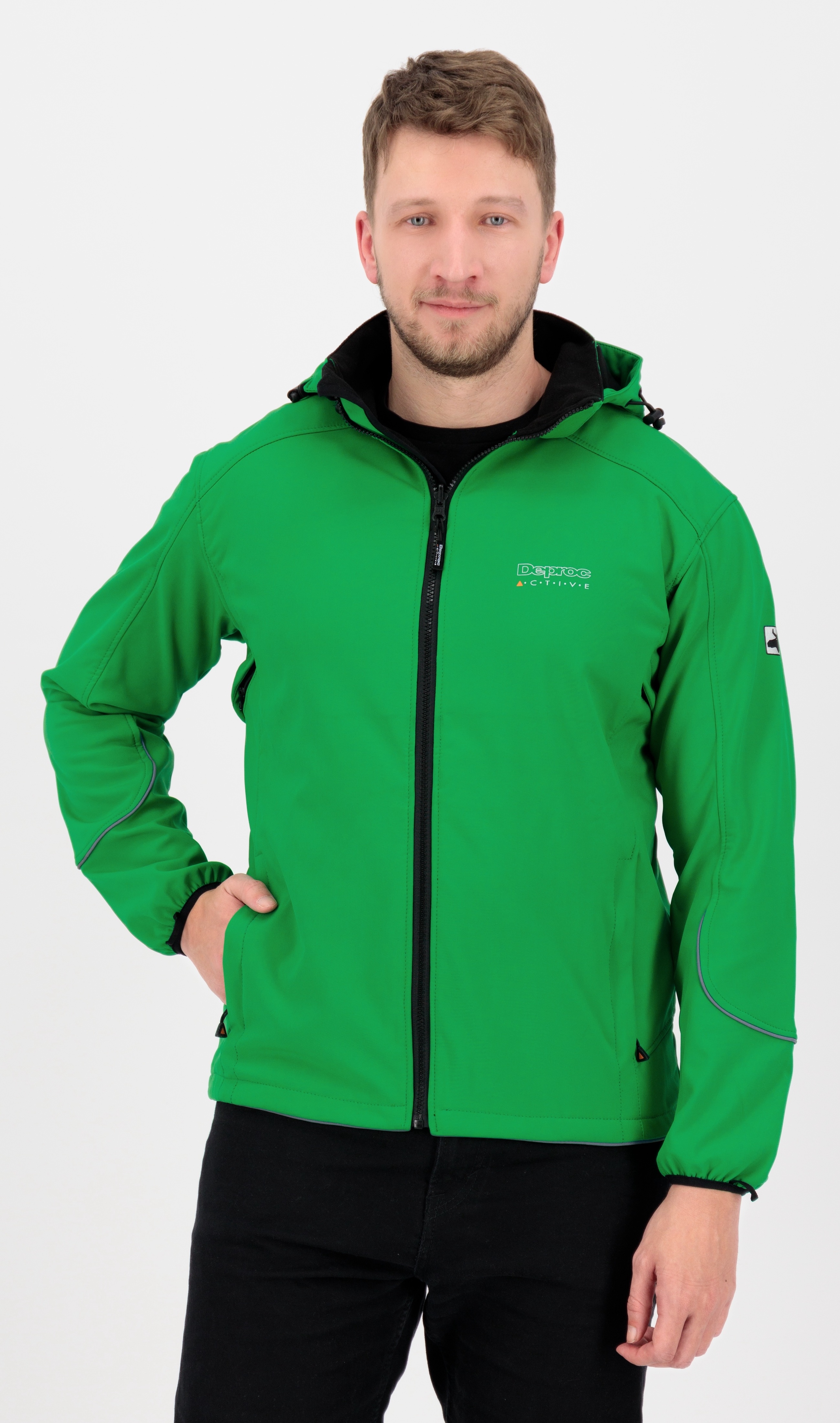 DEPROC Active Softshelljacke "NIGEL PEAK Men" mit Kapuze auch in Großen Größen erhältlich