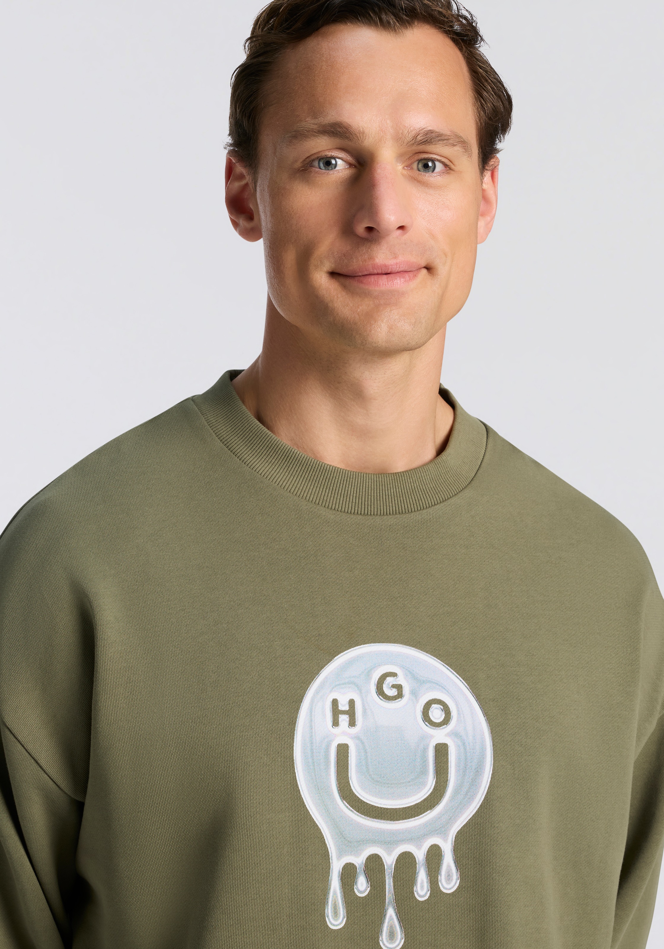 Thumbnail - HUGO Blue Sweatshirt "Newirex", Rundhalsausschnitt, regular fit, Logodruck