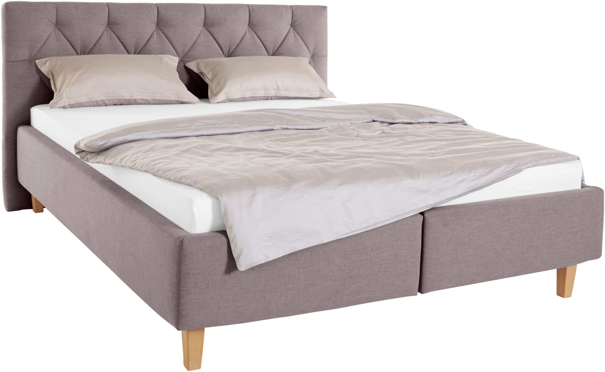 Home affaire Polsterbett "Sunley 100" Kreuzsteppung, Kopfteilhöhe 102 cm, ohne oder mit Matratze/Lattenrost
