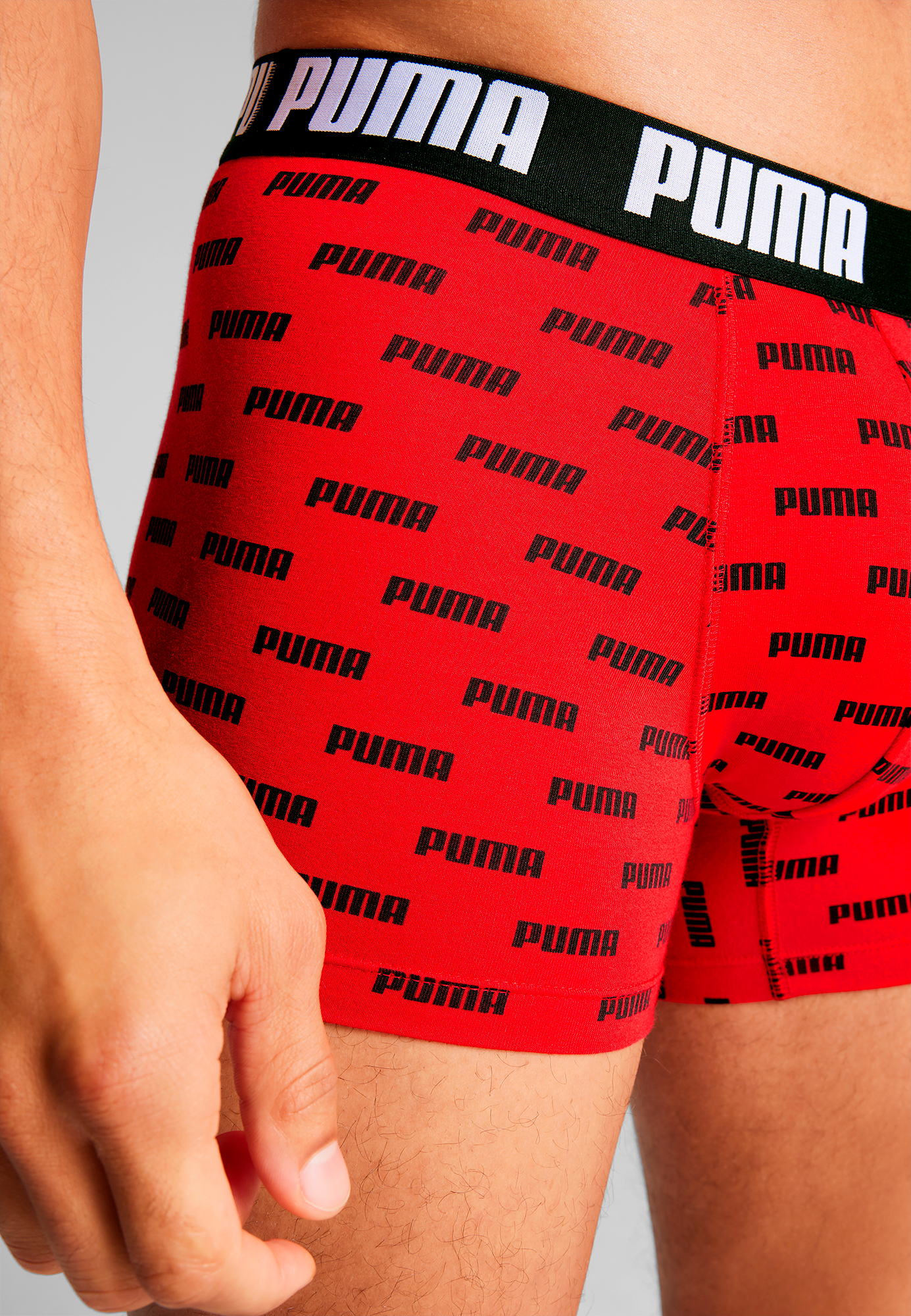 PUMA Boxershorts »PUMA MEN EVERYDAY LOGO PRINT BOXERS 2P«, (2er Pack), 1x uni und 1x allover Logodruck