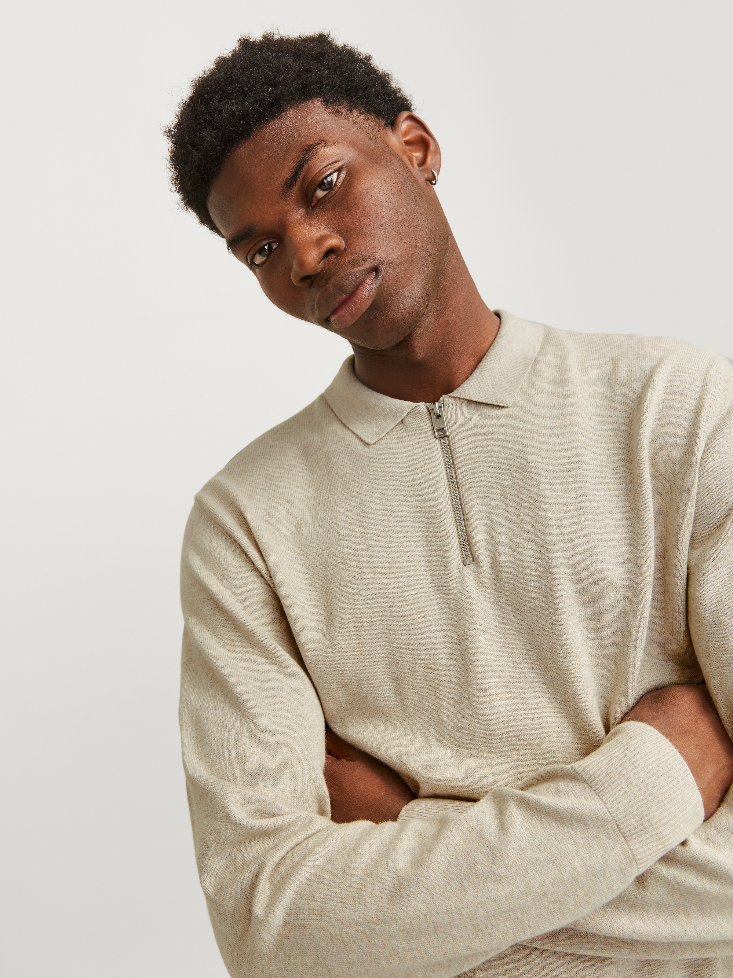 Jack & Jones Polokragenpullover "JJEEMIL KNIT POLO HALF ZIP LS NOOS", mit P günstig online kaufen