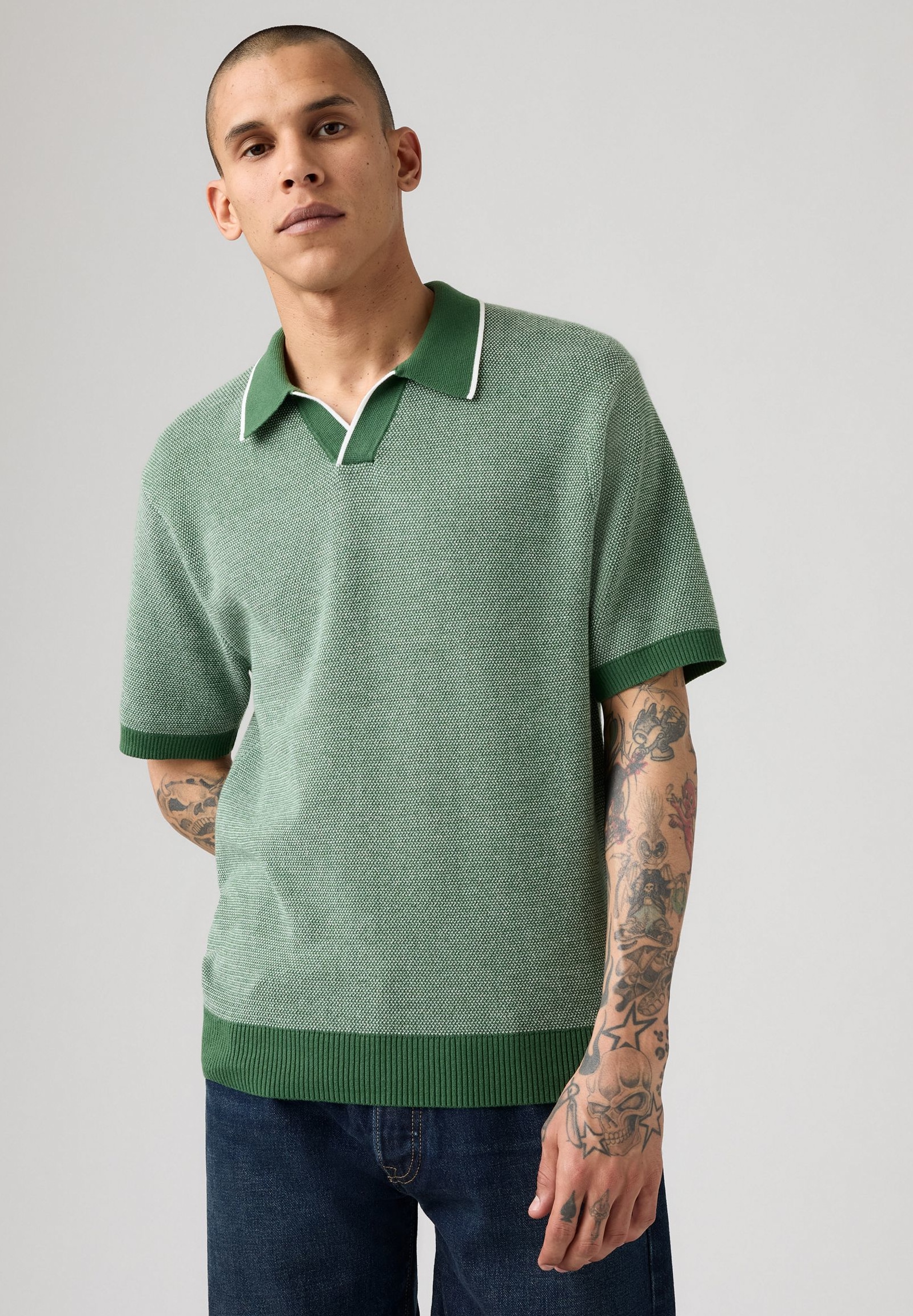Levi's® Poloshirt »LV POLO SKIPPER KNIT MULTI-COLOR«, Kragen ohne Verschluss