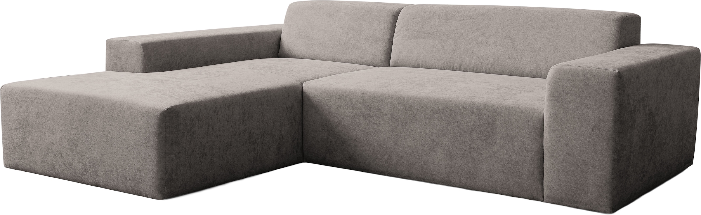 WERK2 Ecksofa »Zeus-L urbanes Curvy Design, kompakt & bequem, Lounge Couch« Organische curvy-trend Couch mit großer Komfort-Ottomane, L-Form