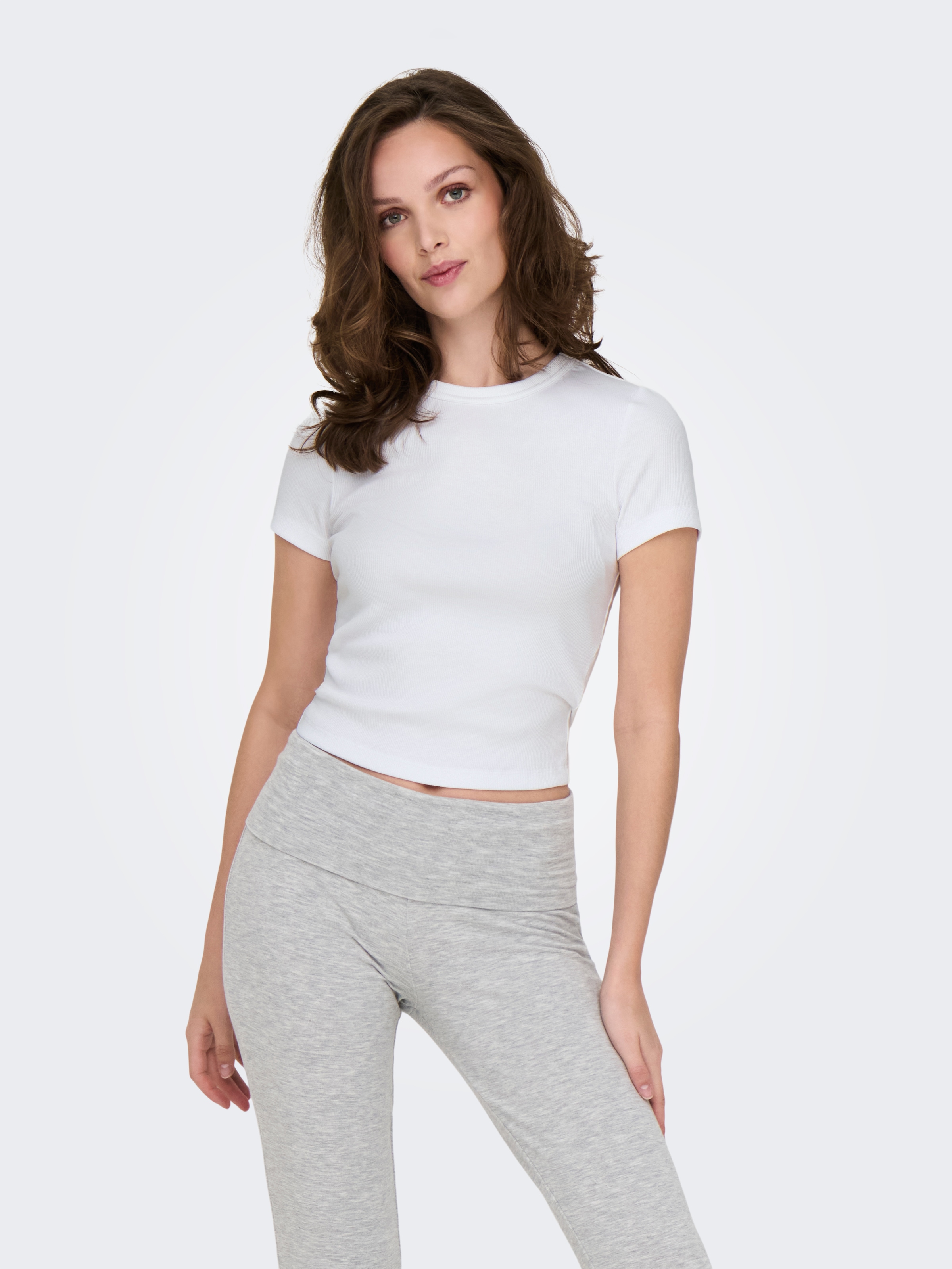 ONLY Kurzarmshirt "ONLVAL – Basic-Shirt mit Stretchkomfort für jeden Tag", günstig online kaufen