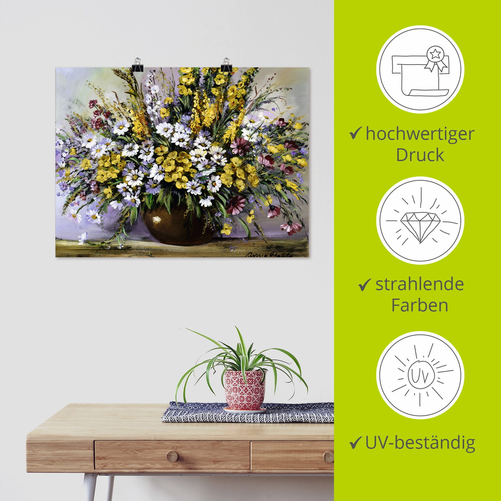 Artland Wandbild »Herrlichkeit von Gänseblümchen«, Blumen, (1 St.), als Leinwandbild, Poster in verschied. Größen