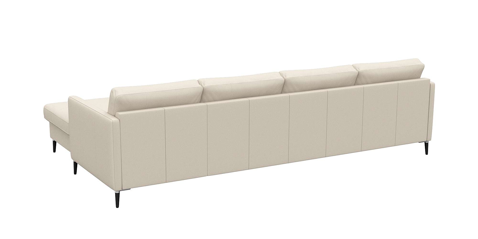 FLEXLUX Ecksofa »Fiore, L-Form, bequem und komfortabel durch hochwertigem Sitzaufbau«, schmale Armlehnen, Kaltschaum, Füße Alu+schwarz