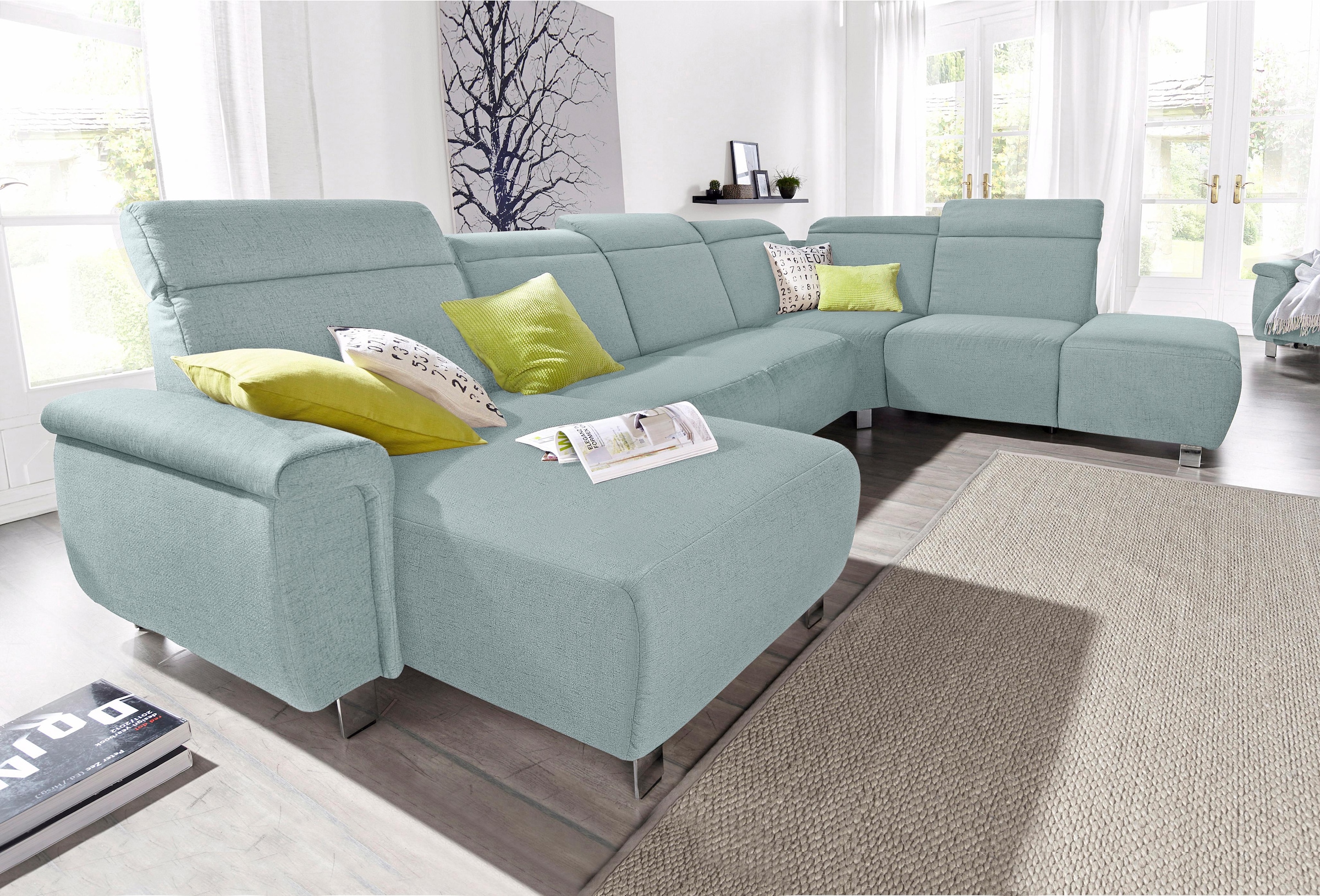 sit&more Wohnlandschaft "Township U-Form", wahlweise mit elektrischer Wallfree-Funktion