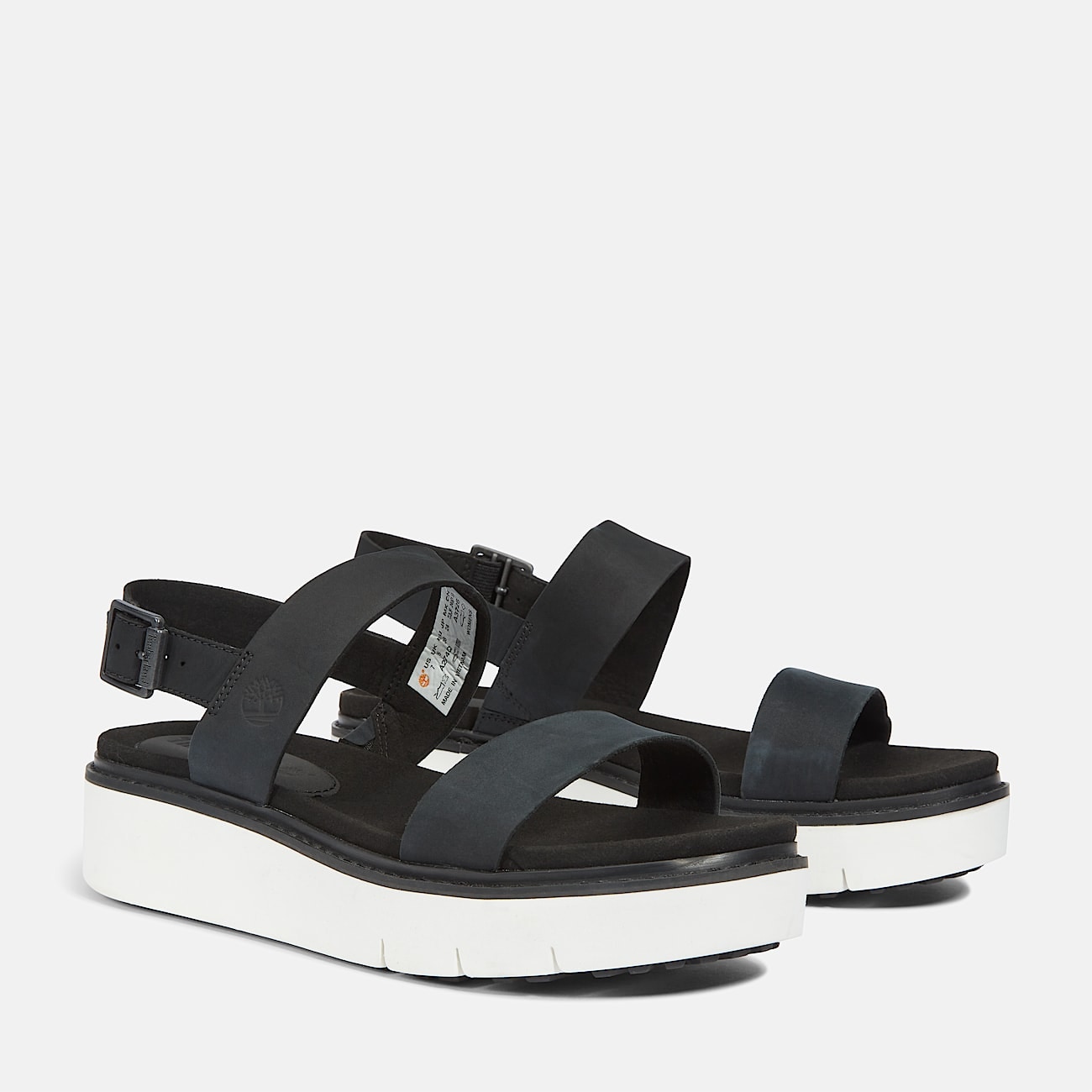 Sandale TIMBERLAND "SAFARI DAWN BACKSTRAP SANDAL", Damen, Gr. 40, jet schwarz, Leder, Schuhe Sandale, aus Leder