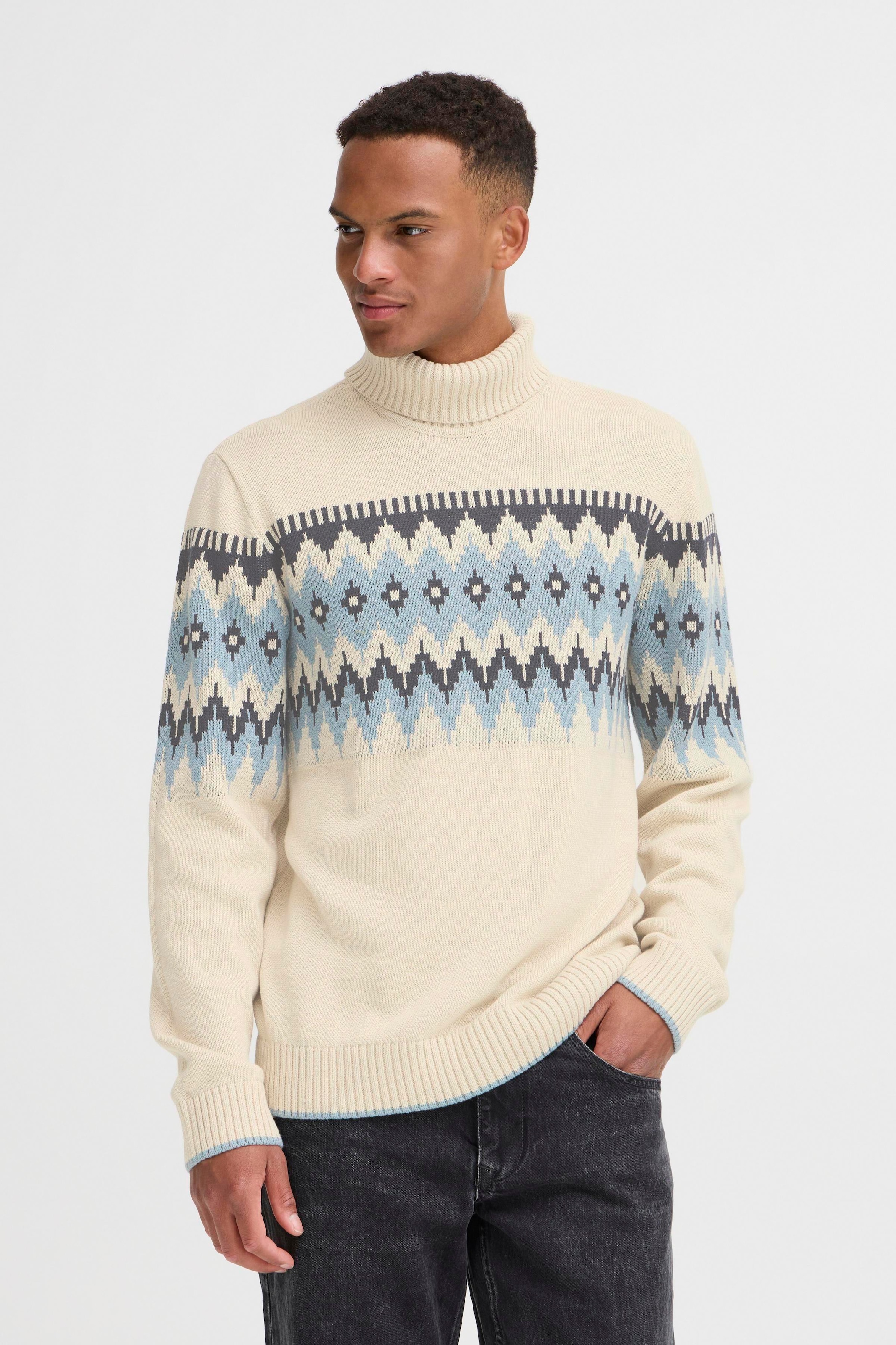 Blend Rollkragenpullover "BHBENJI JACQ KNIT" im tollen Jacquardmuster günstig online kaufen