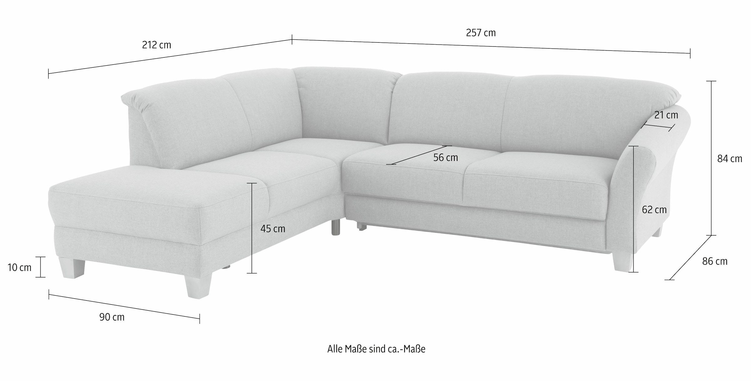 Home affaire Ecksofa »Gotland L-Form«, wahlweise mit Sitztiefenverstellung + Bettkasten