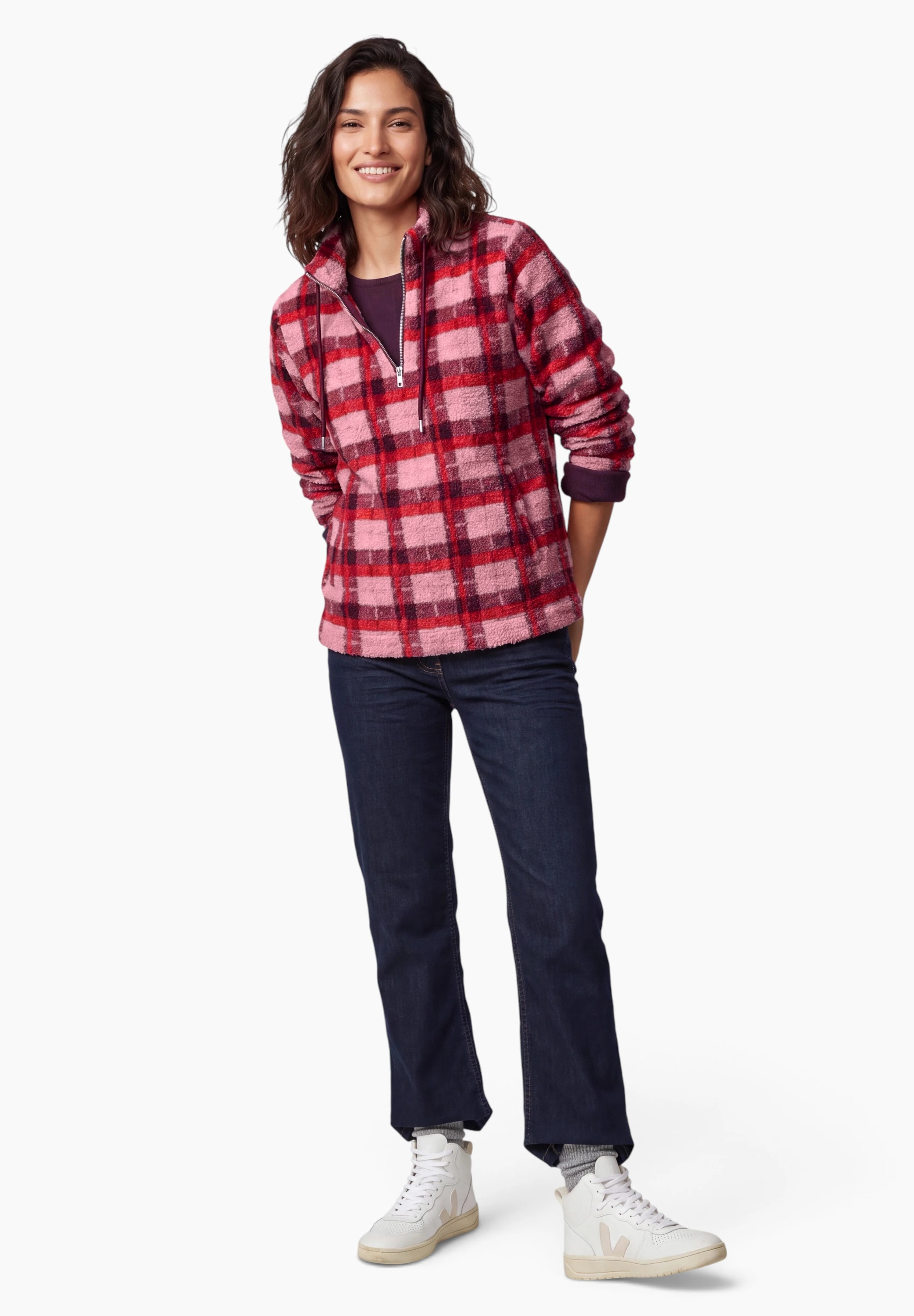 Cecil Langarmshirt mit Karomuster